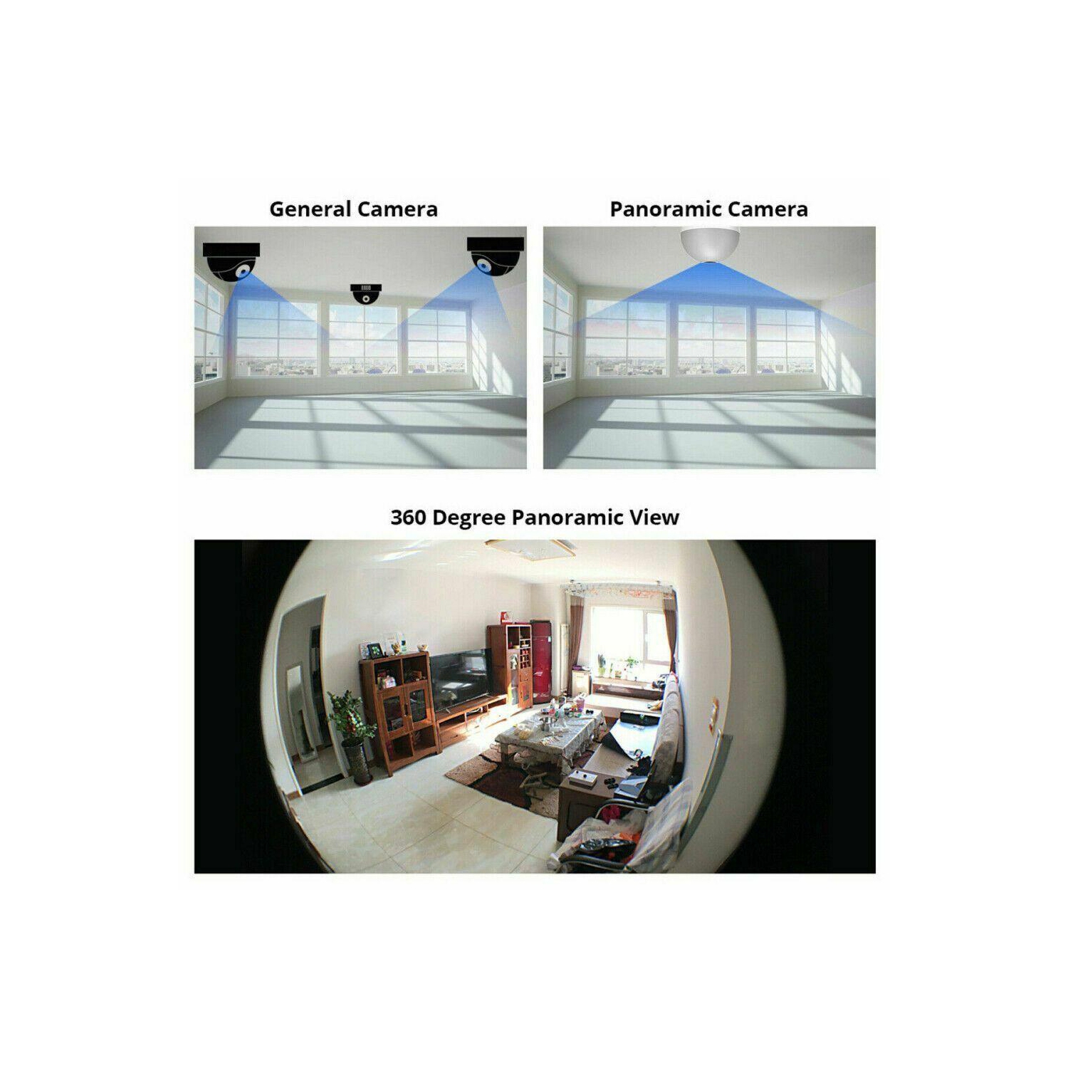 CAMÉRA ip Wi-Fi 1080p ampoule sans fil sécurité à domicile ampoule très grand angulaire nuit