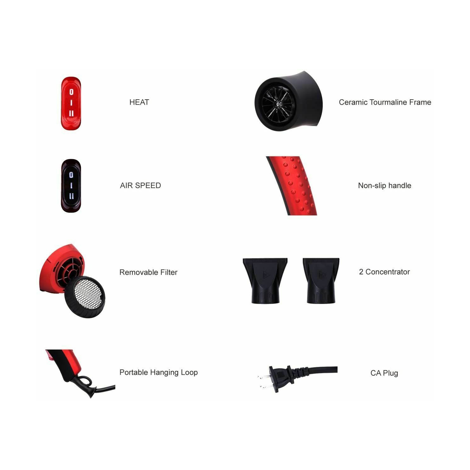 Séchoir à cheveux professionnel et à domicile cheveux frisés sèche rapidement souffleur universel