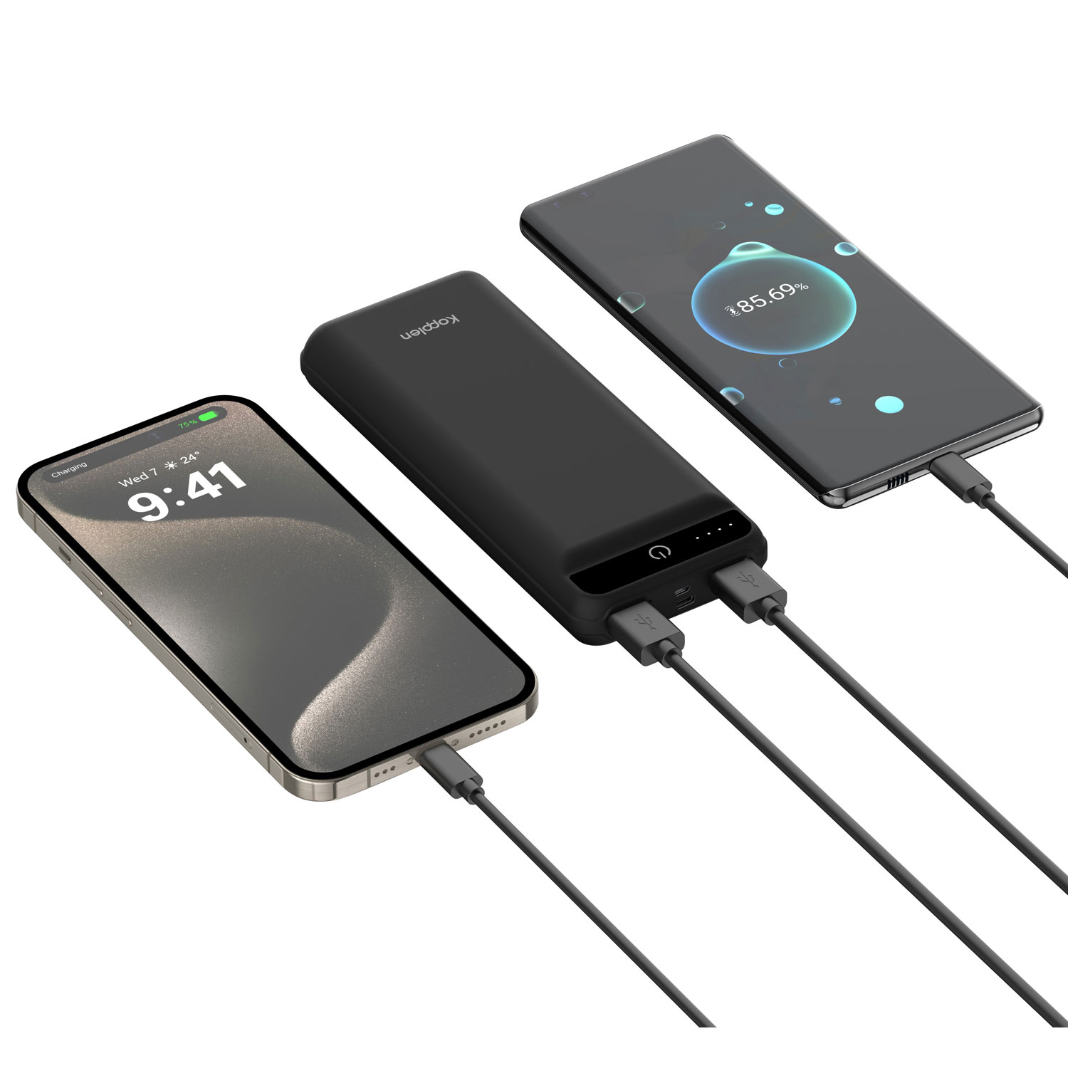 Kopplen Compact 20,000 mAh Dual USB Power Bank - Black