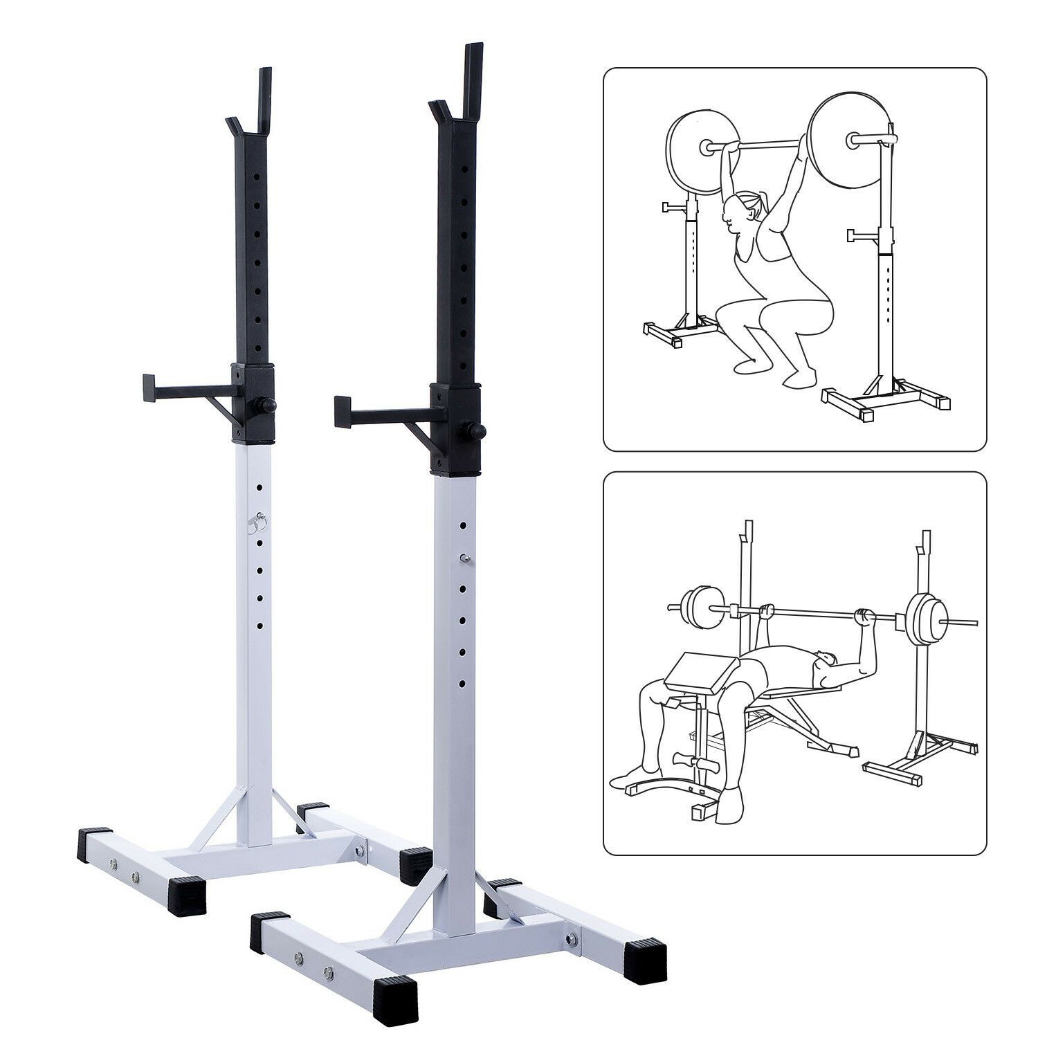 Squat Rack Weight Liftting Stand Fitness Home GYM Weight Strength Exercise