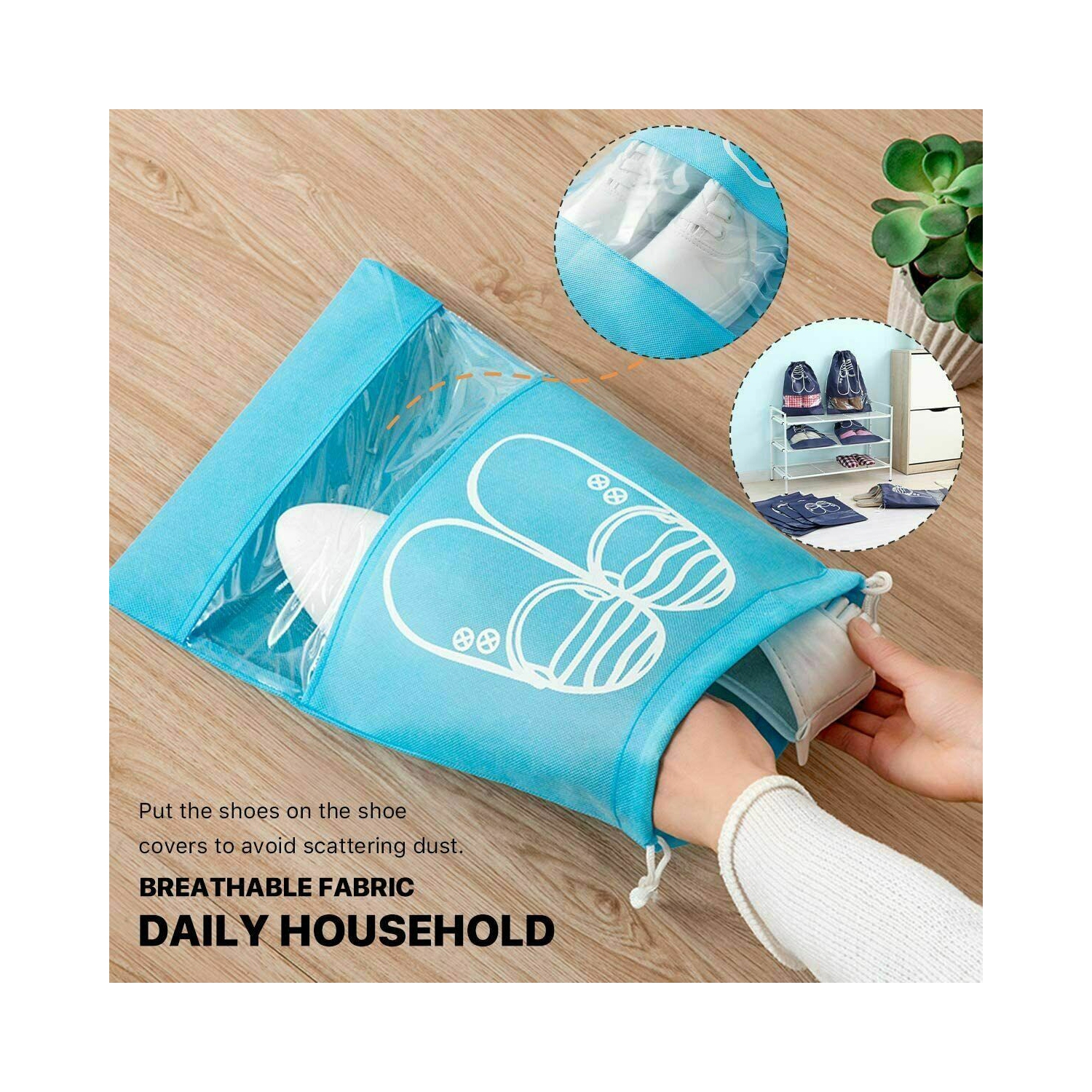 Sac de rangement à chaussures de voyage avec cordon de serrage à la poussière 10 pièces pour la maison