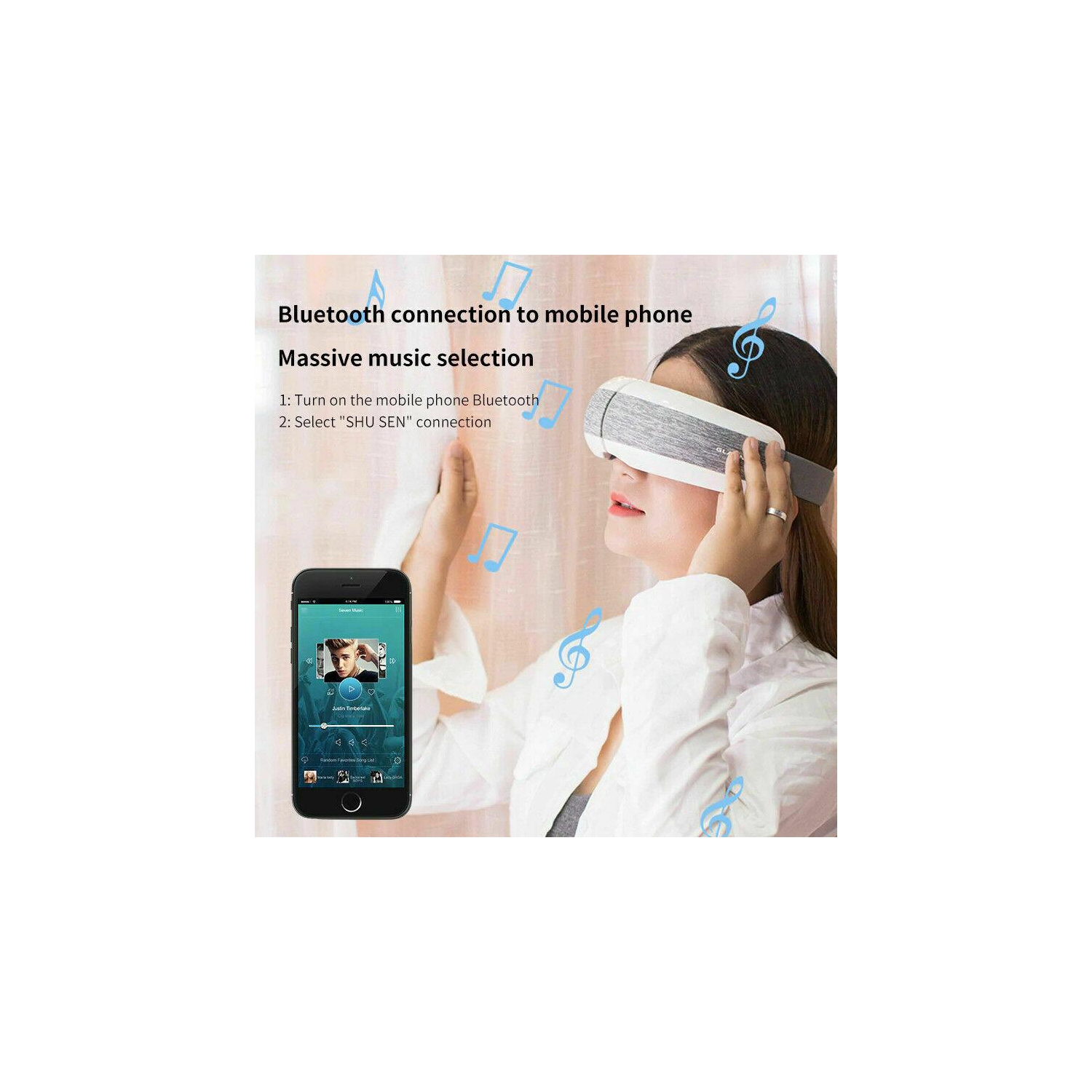 Appareil de massage électrique pour les yeux avec technologie Heat Air Pressure Vibration qui soulage la fatigue oculaire