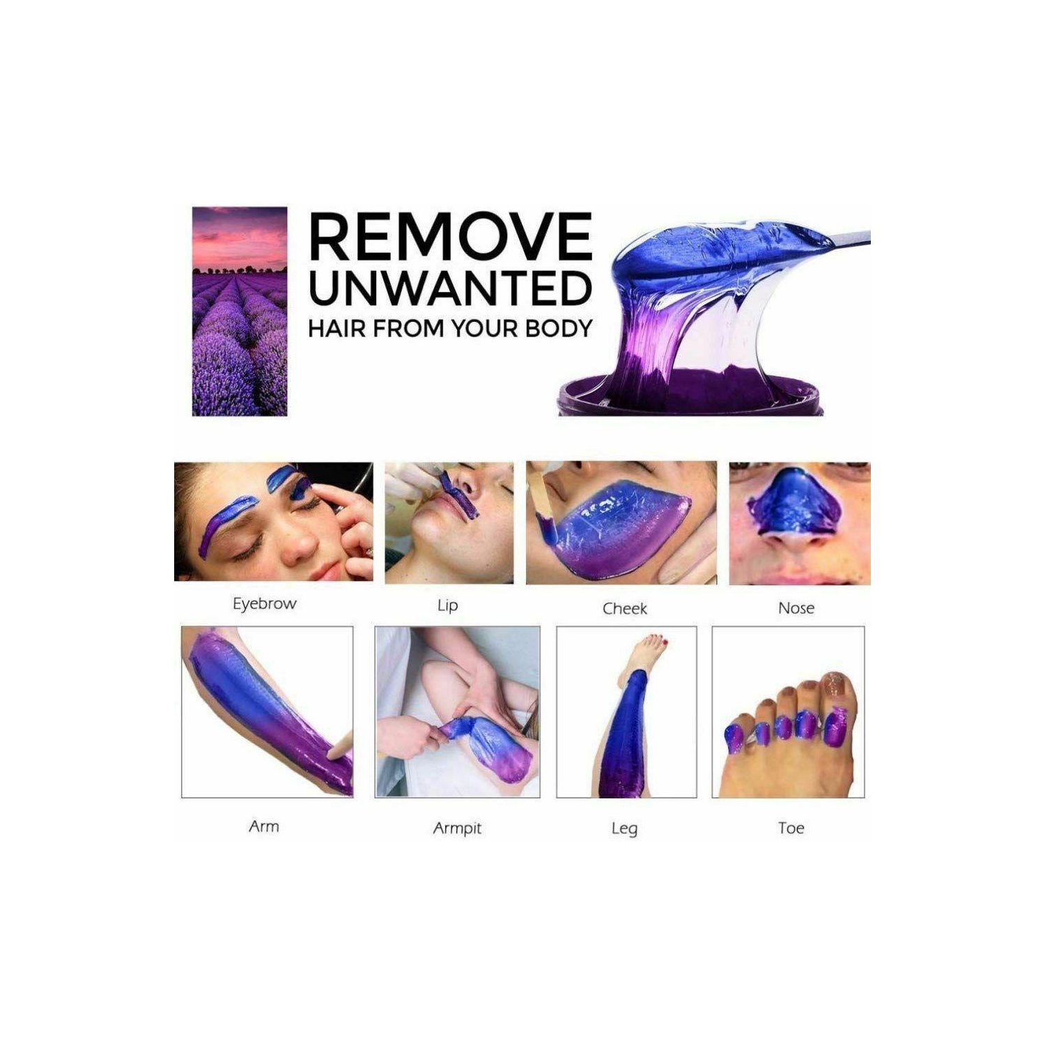 New Wax Warmer Hair Removal Kit with Hard Wax Beans and Wax Applicator Sticks CA