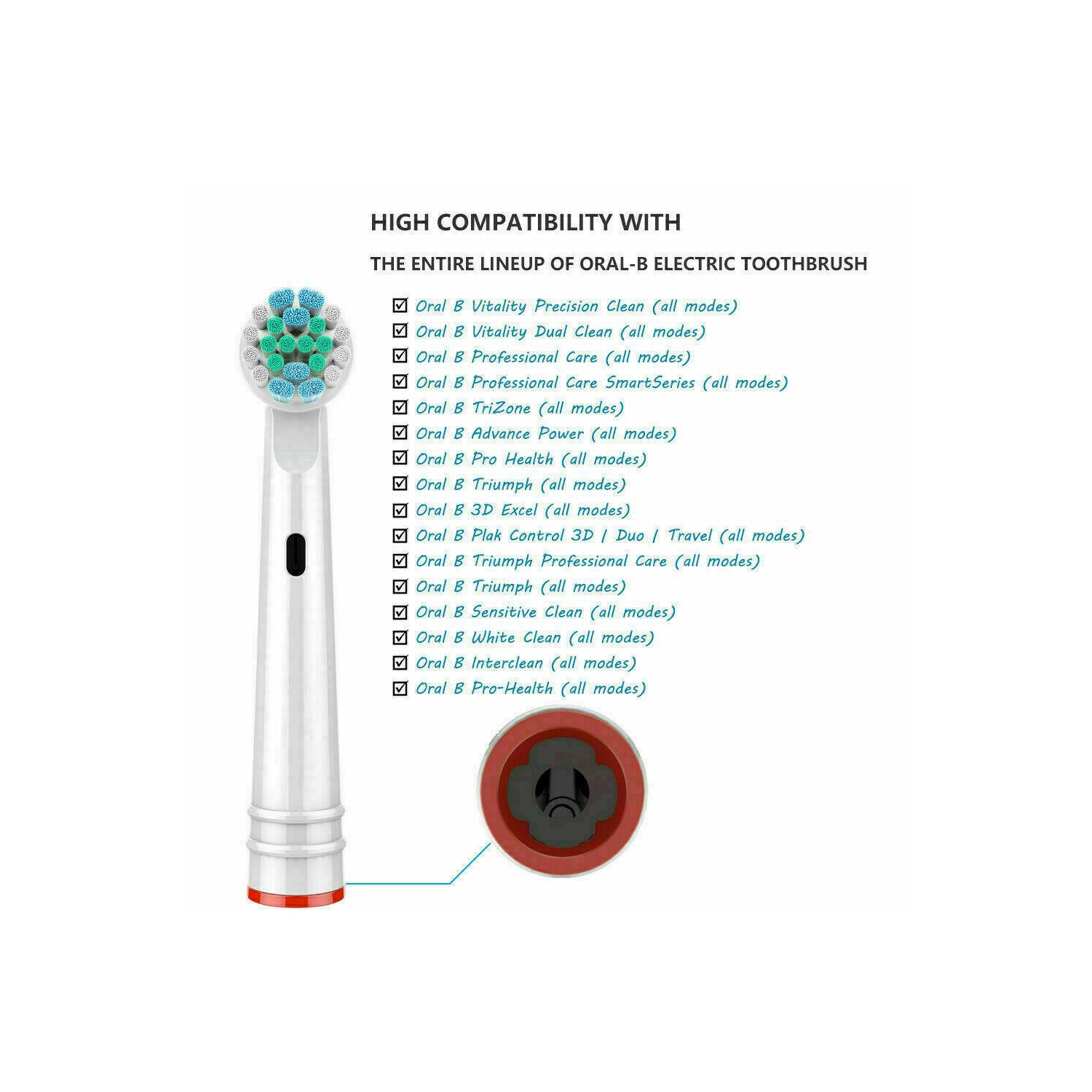 Brosse de rechange à 4 têtes de brosse à dents pour UN NETTOYAGE PRÉCIS