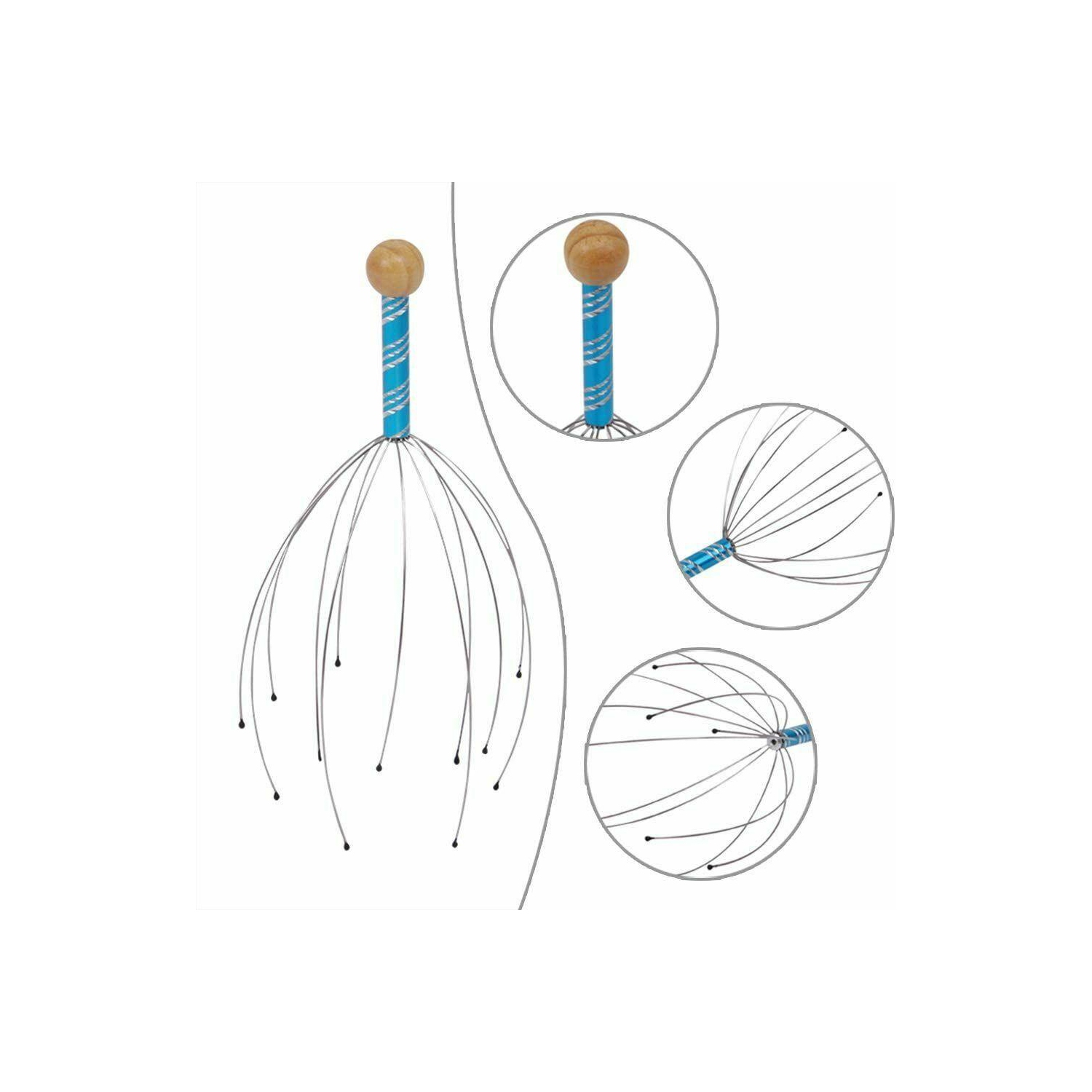 Scalpe Head Massager with Wooden Handle for Home Spa Relief and Relaxation CA