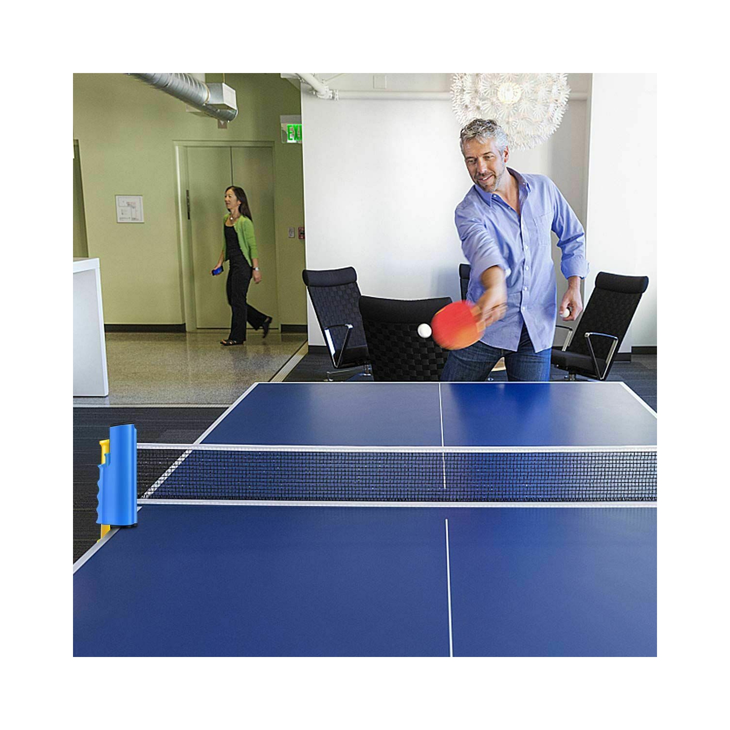 Filet de tennis de table portatif avec pince à ressort et léger en plastique polyéthylène
