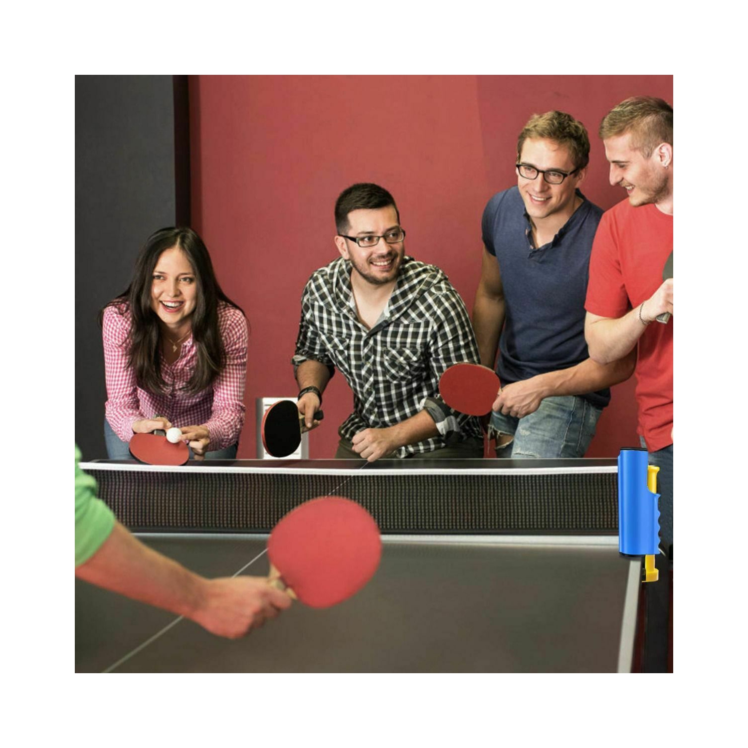 Filet de tennis de table portatif avec pince à ressort et léger en plastique polyéthylène