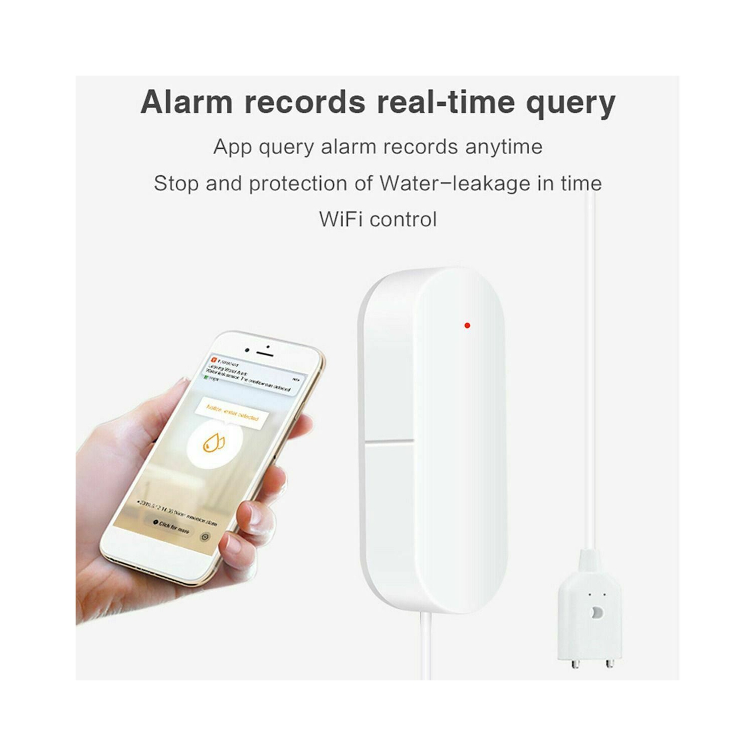 Détecteur de fuite d’eau intelligent Wi-Fi niveau de fuite d’eau Tuya détecteur de débordement CA