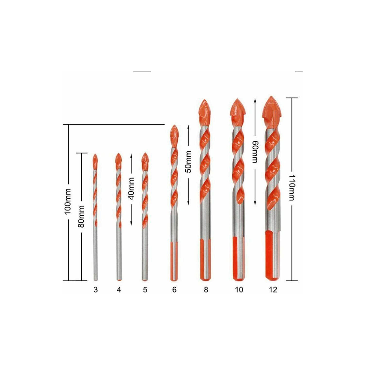 Ultimate Drill Bits Multifunctional 7PCS Set Ceramic Glass Punching Hole Working