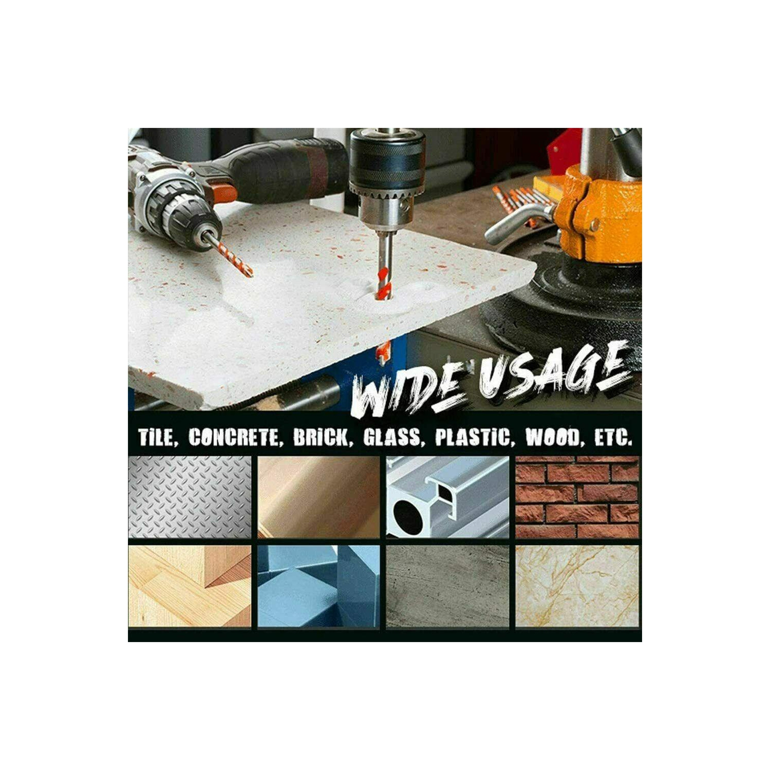 Ultimate Drill Bits Multifunctional 7PCS Set Ceramic Glass Punching Hole Working