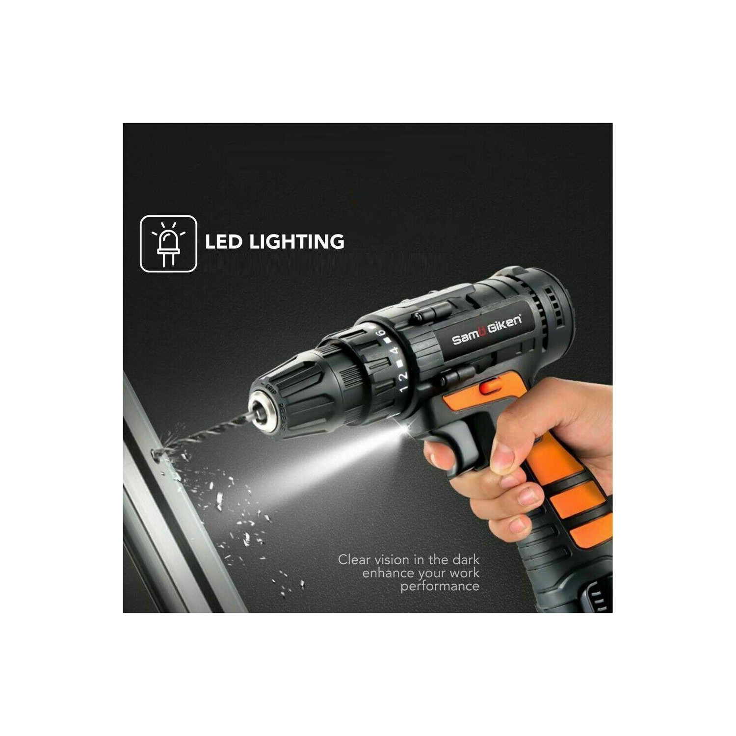 112pcs Power Tool Combo Kit Accessories Toolbox Household cordless Repair wood