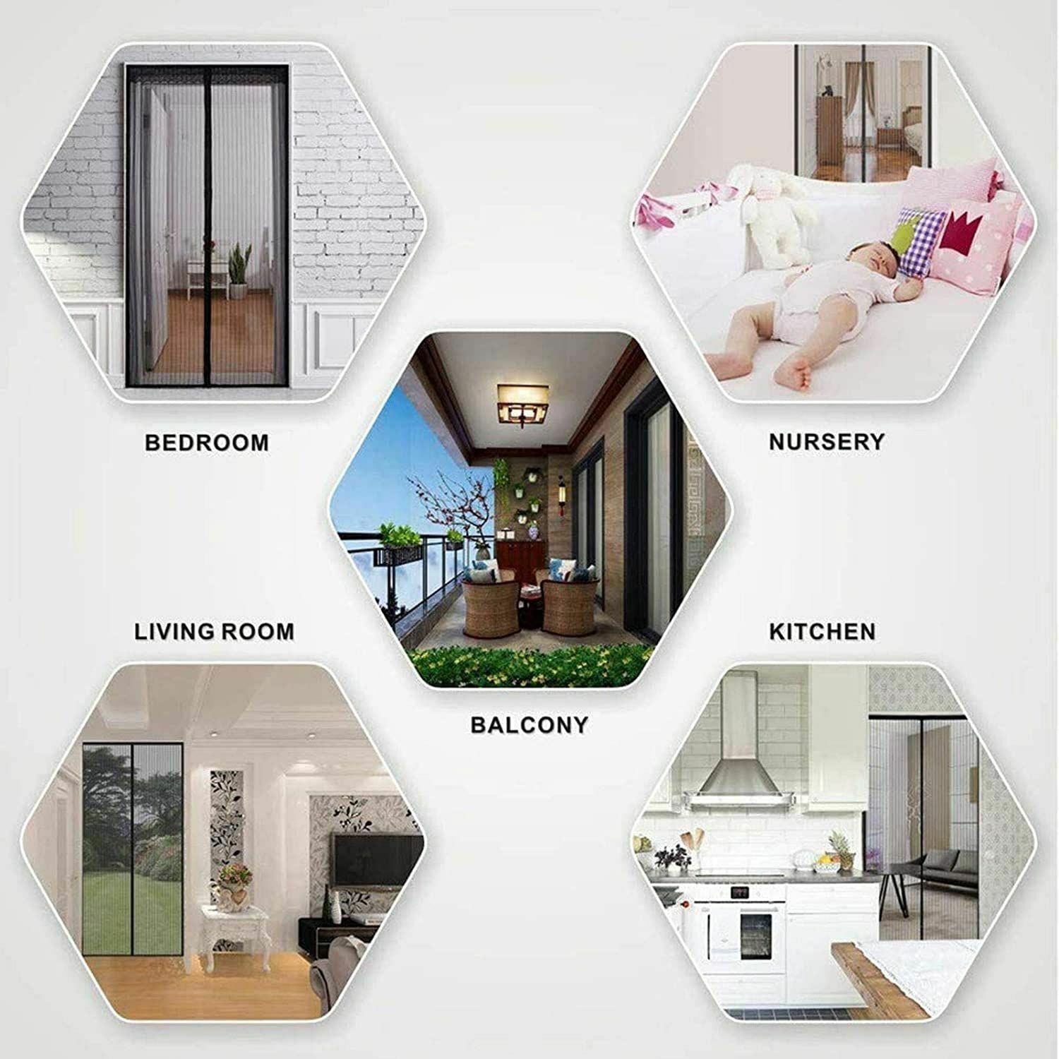 Magnetic Door Mesh Net for Mosquito and insects Magic, Curtain Pet and Kid Entry