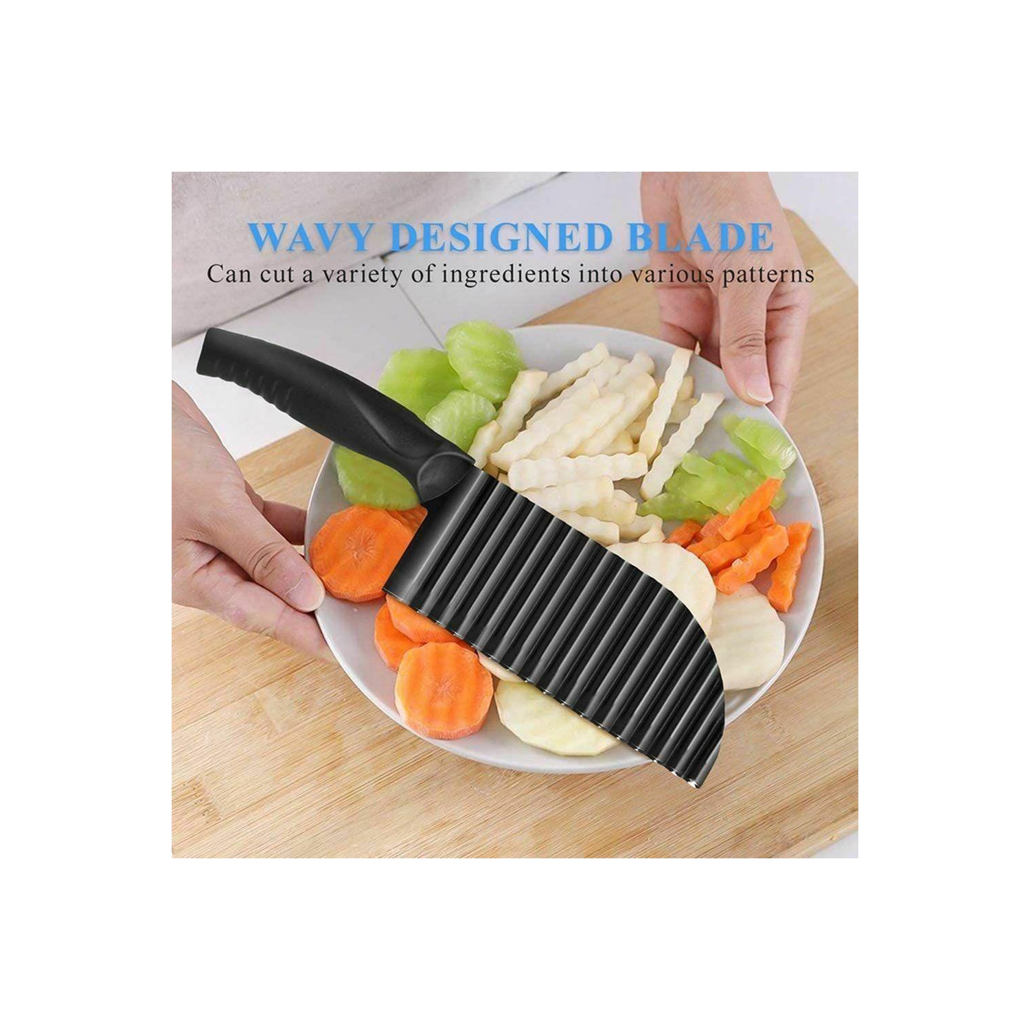Chip Steel Dough Knife Potato Wavy Slicer Kitchen Vegetable Crinkle Cutter Blade