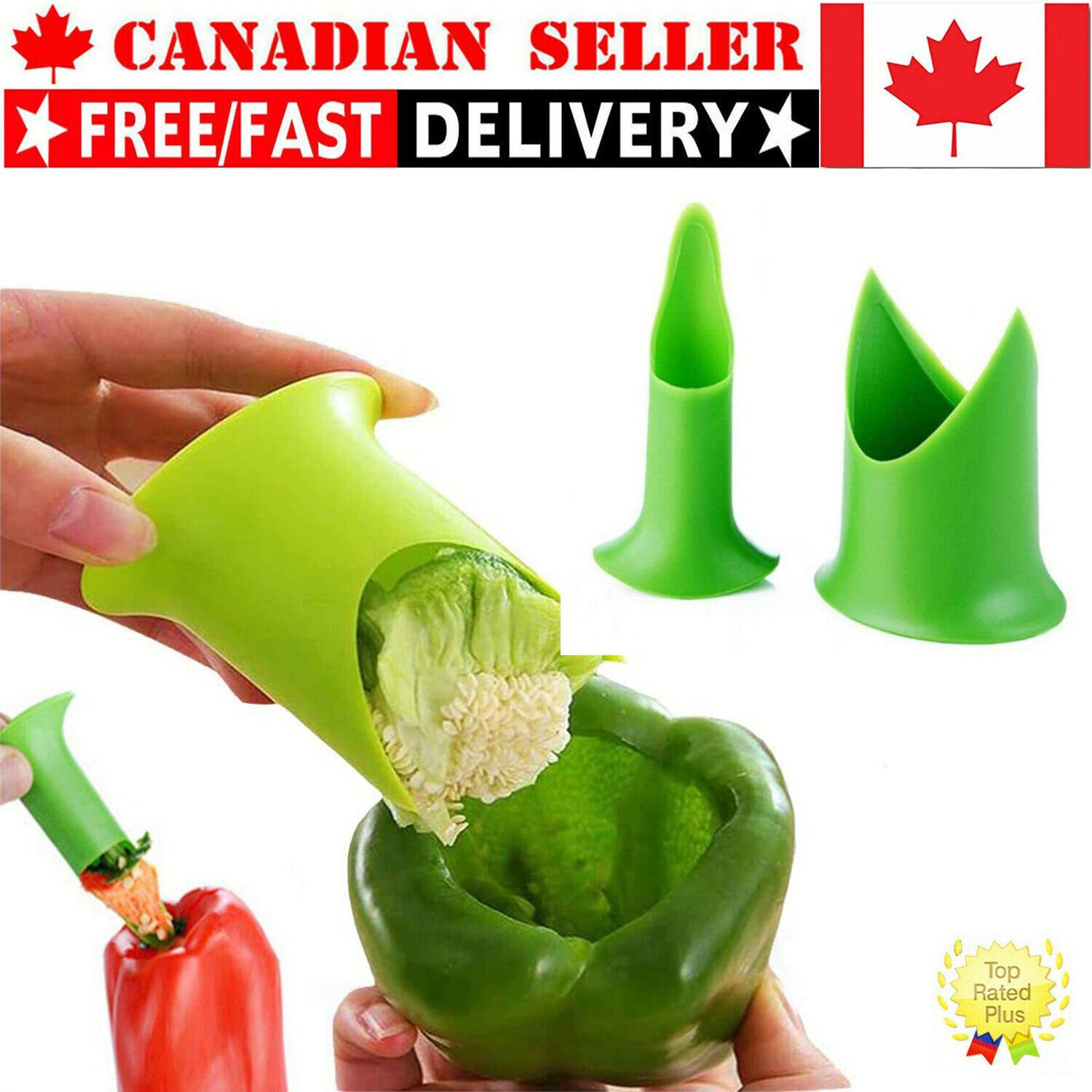 Pepper Corer Separator Twist Seed Bell for Jalapeno Pepper Chill Tomato Cucumber