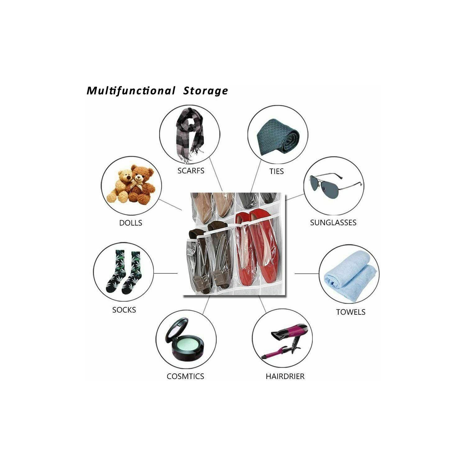 Organisateur de garde-manger suspendu, 15 pochettes, tringle de porte standard