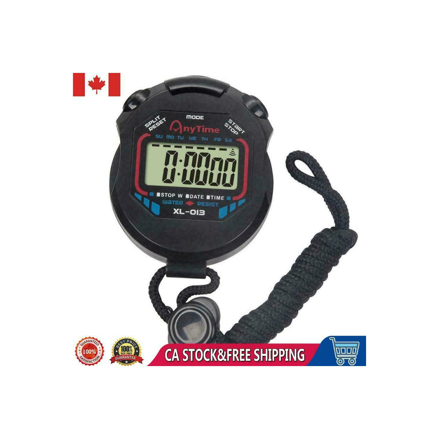LCD Digital Sports Running Counter Stopwatch Timer Waterproof Alarm Stop Watch