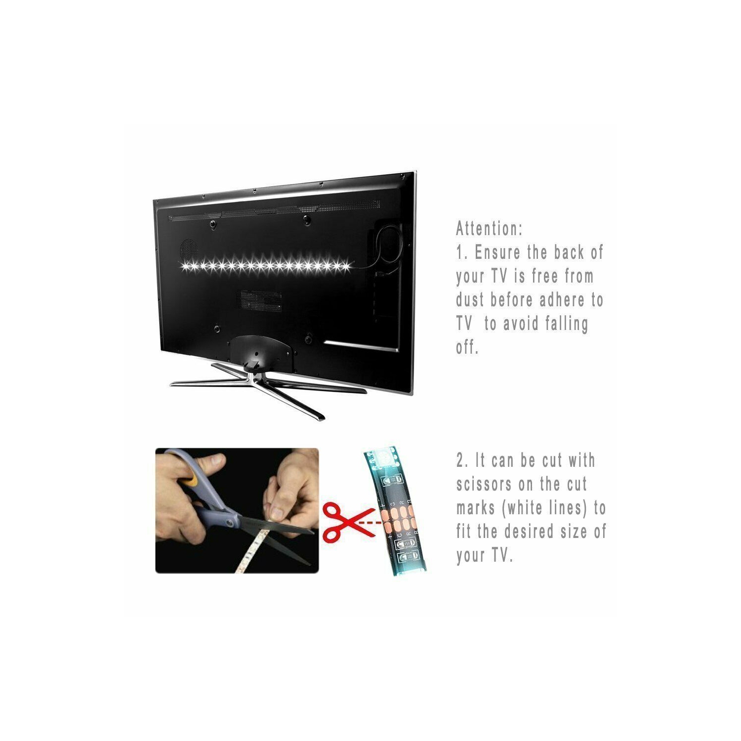 5V USB LED Light RGB 5050 60Led 3M Controller Led Strip Tape Lamp TV Backlight