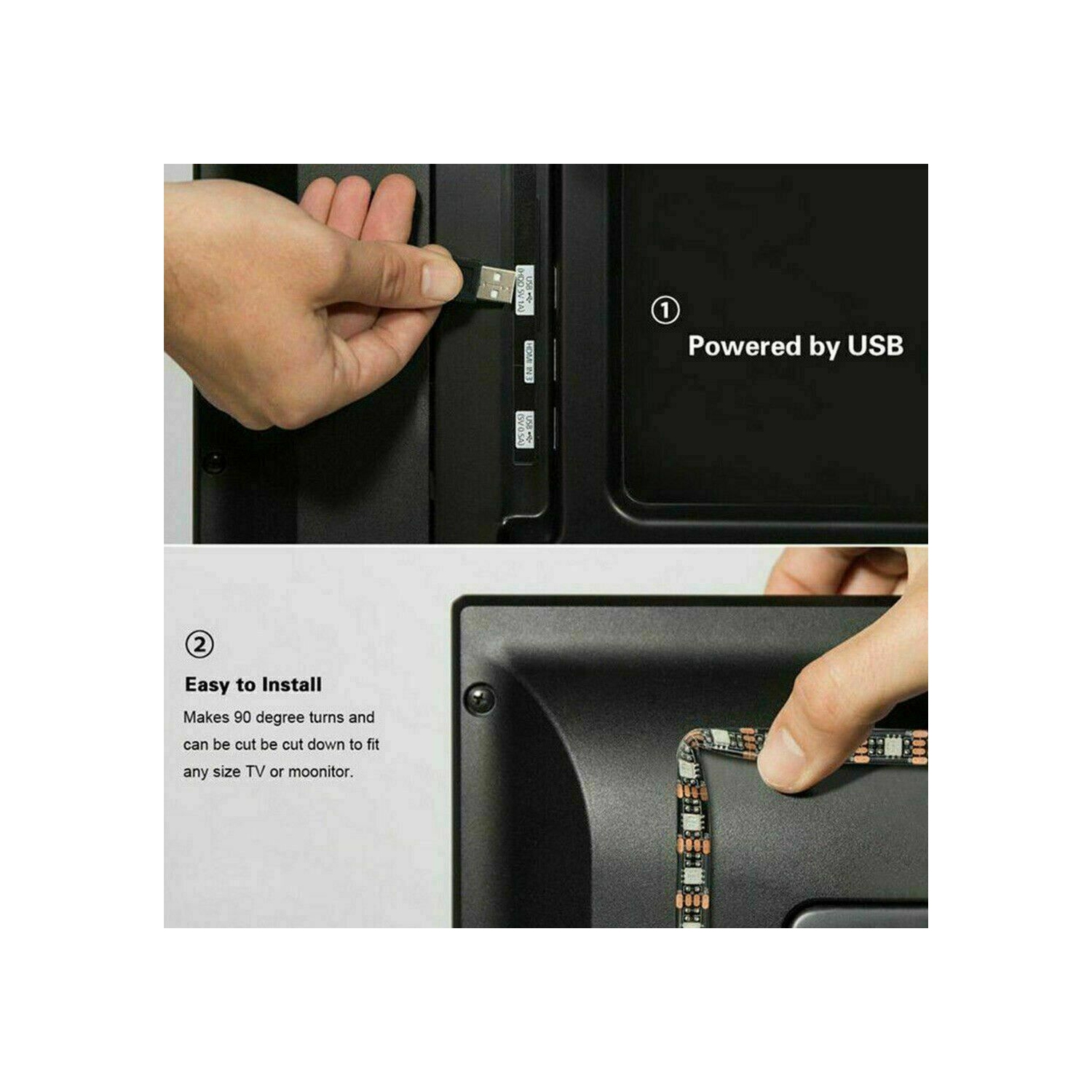 5V USB LED Light RGB 5050 60Led 3M Controller Led Strip Tape Lamp TV Backlight