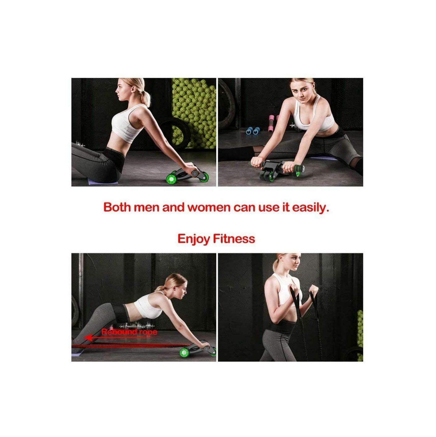 Machine à rouleau Gymwar Fitness 4 roues appareil d’entraînement à la maison vert d’AB Roller