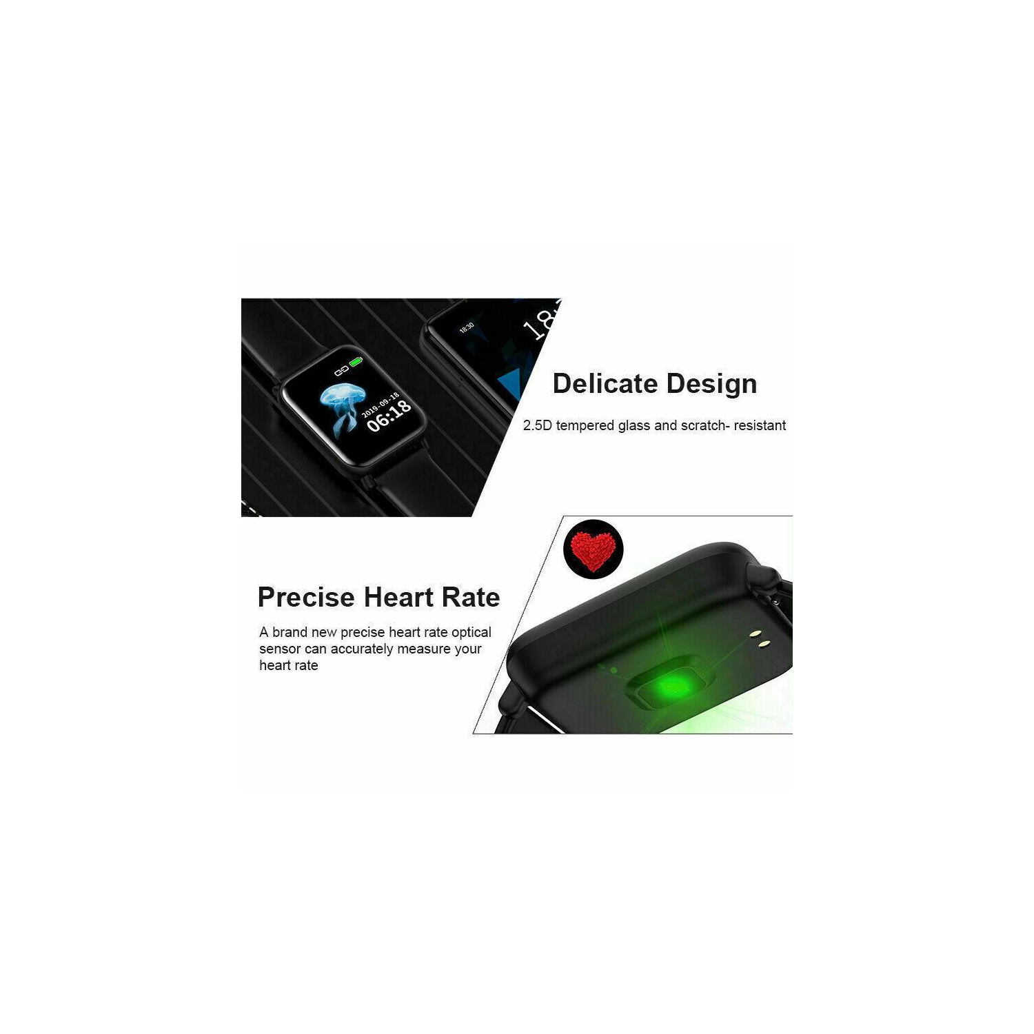 Montre intelligente GTR Watch 5.0 avec moniteur de fréquence cardiaque Bluetooth application Fitness da Fit de 1.5 po