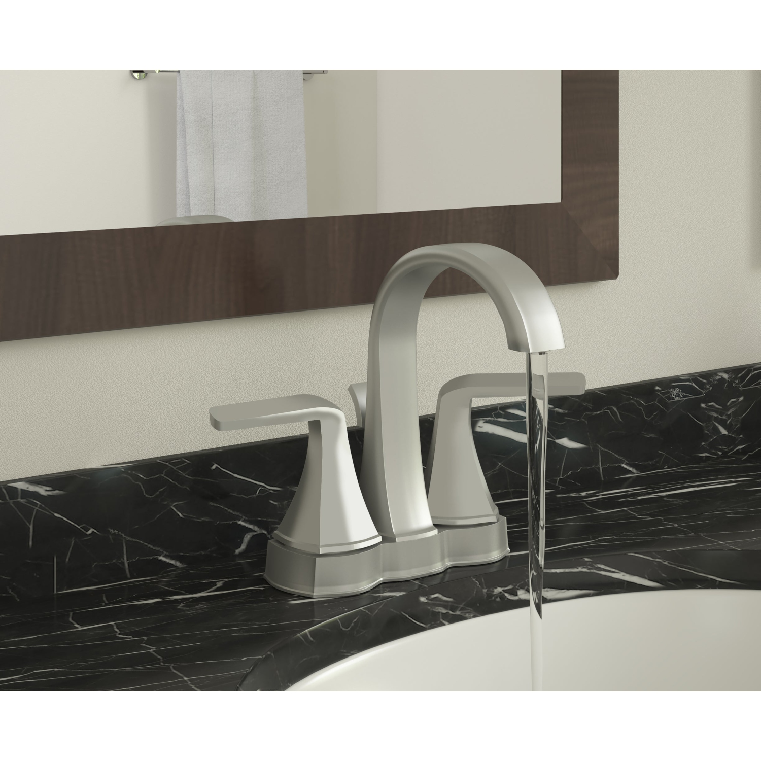 Ancona Arezzo Deck Mount Bathroom Faucet in Brushed Nickel