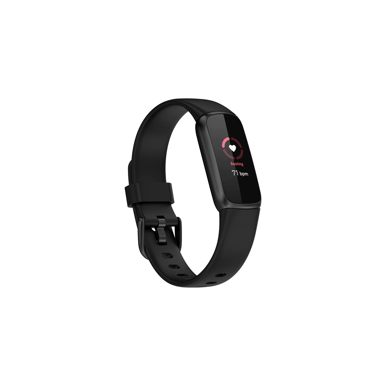 Bracelet de montre en caoutchouc de silicone solide de StrapsCo pour luxe de Fitbit - court-moyen - Noir