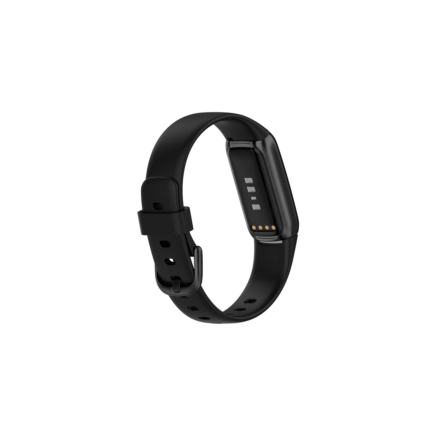 Bracelet de montre en caoutchouc de silicone solide de StrapsCo pour luxe de Fitbit - court-moyen - Noir