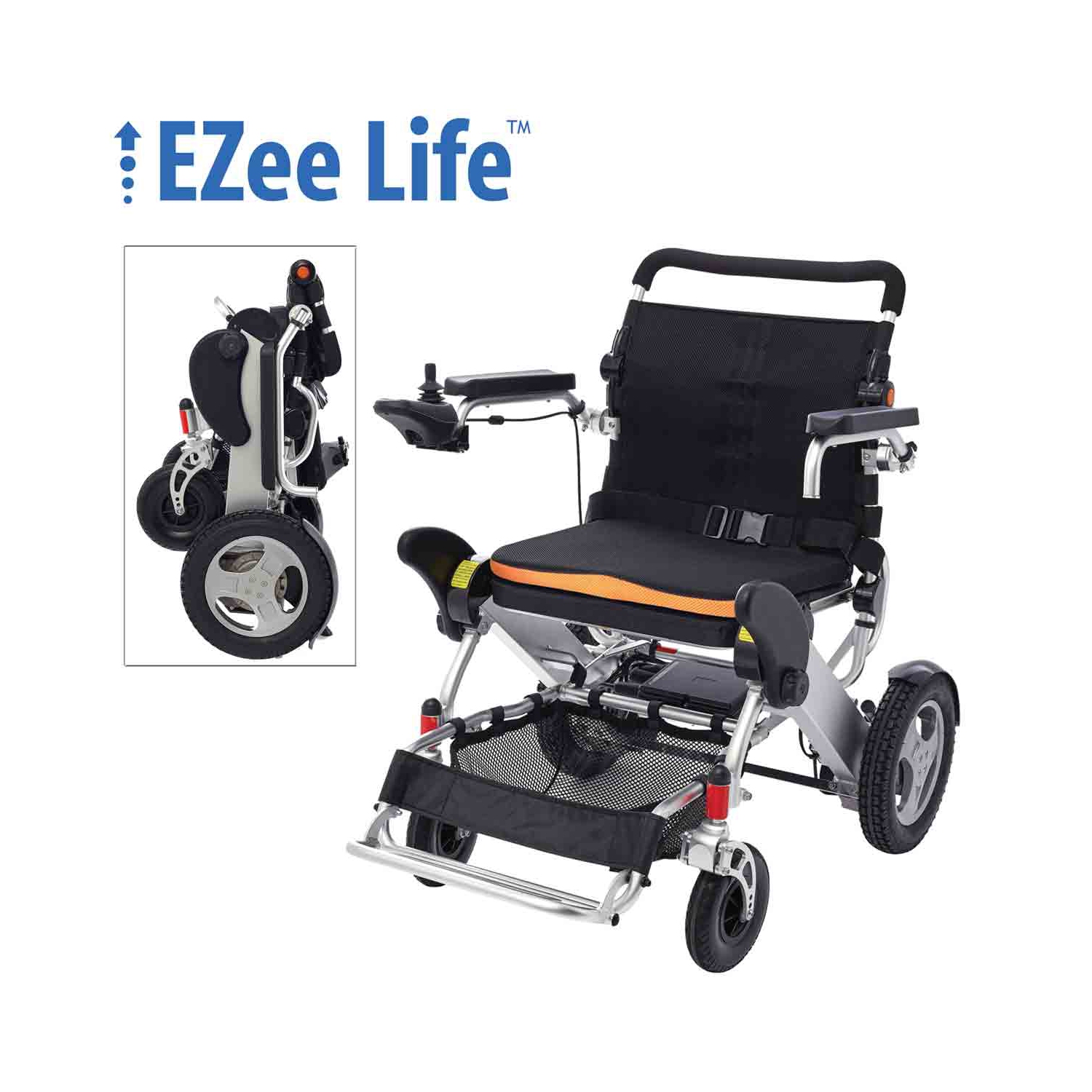 EZee Life EZee Fold 3G Platinum Electric Wheelchair - 12" Rear Wheels