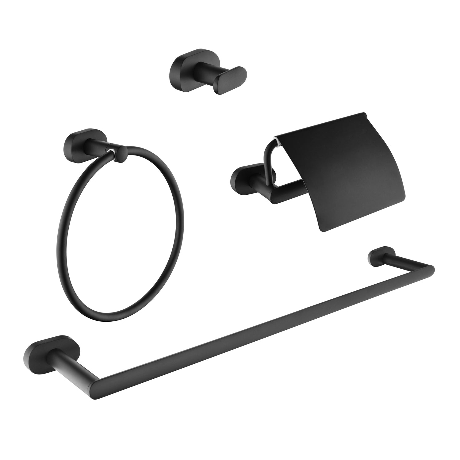 Ancona Aria 4-Piece Bathroom Accessory Set in Matte Black