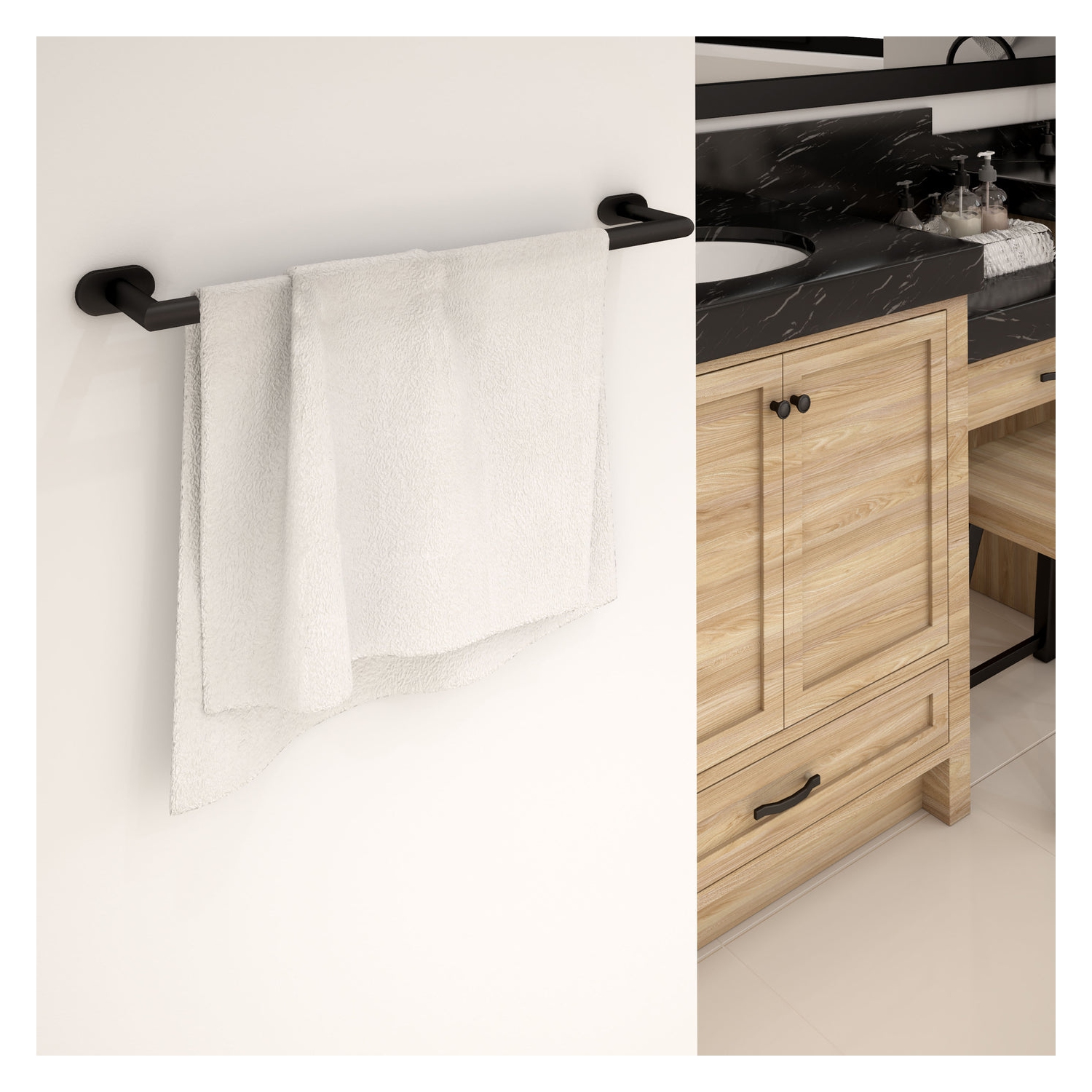 Ancona Aria 4-Piece Bathroom Accessory Set in Matte Black