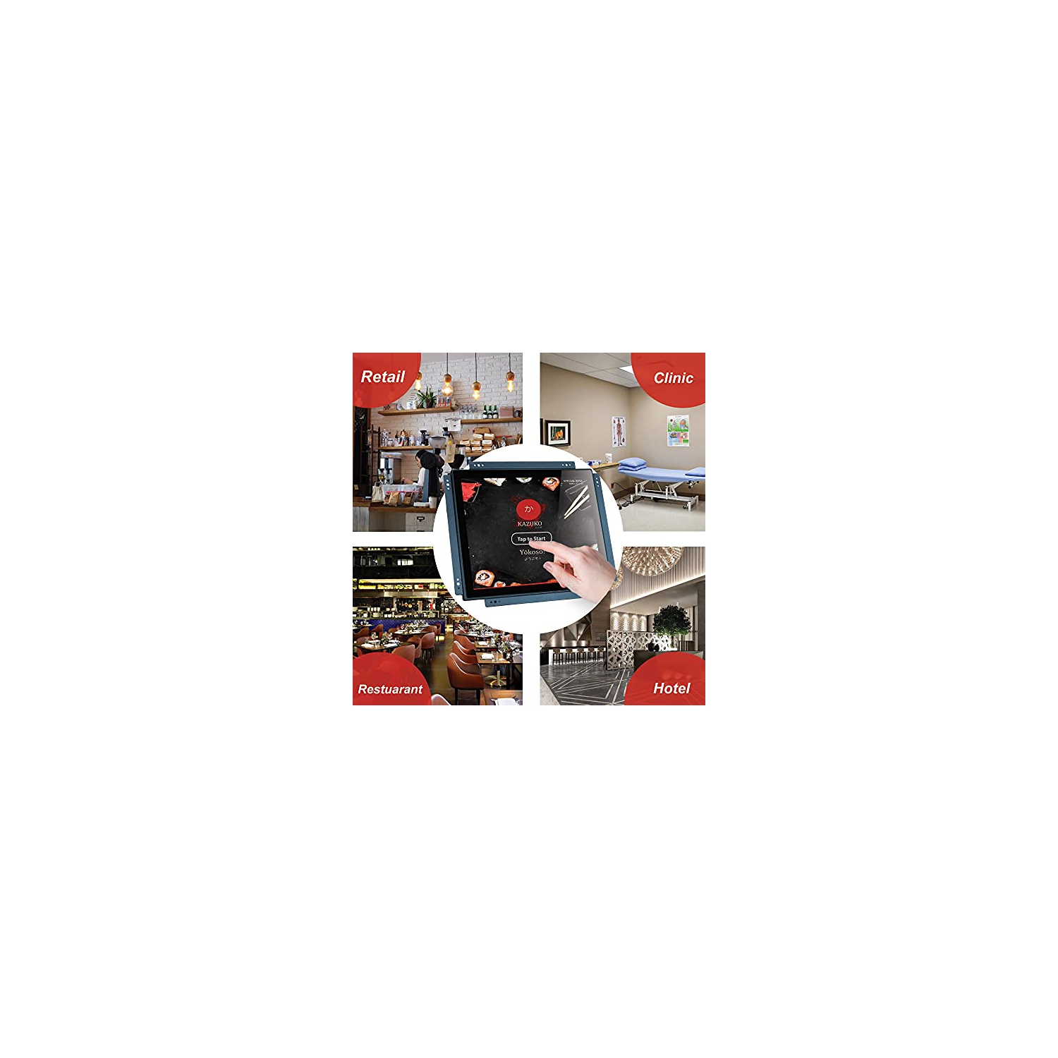 Écran tactile cadre ouvert de 17 po avec support de fixation VESA et arrière pour kiosque Industrial Automation POS Self-Service détail