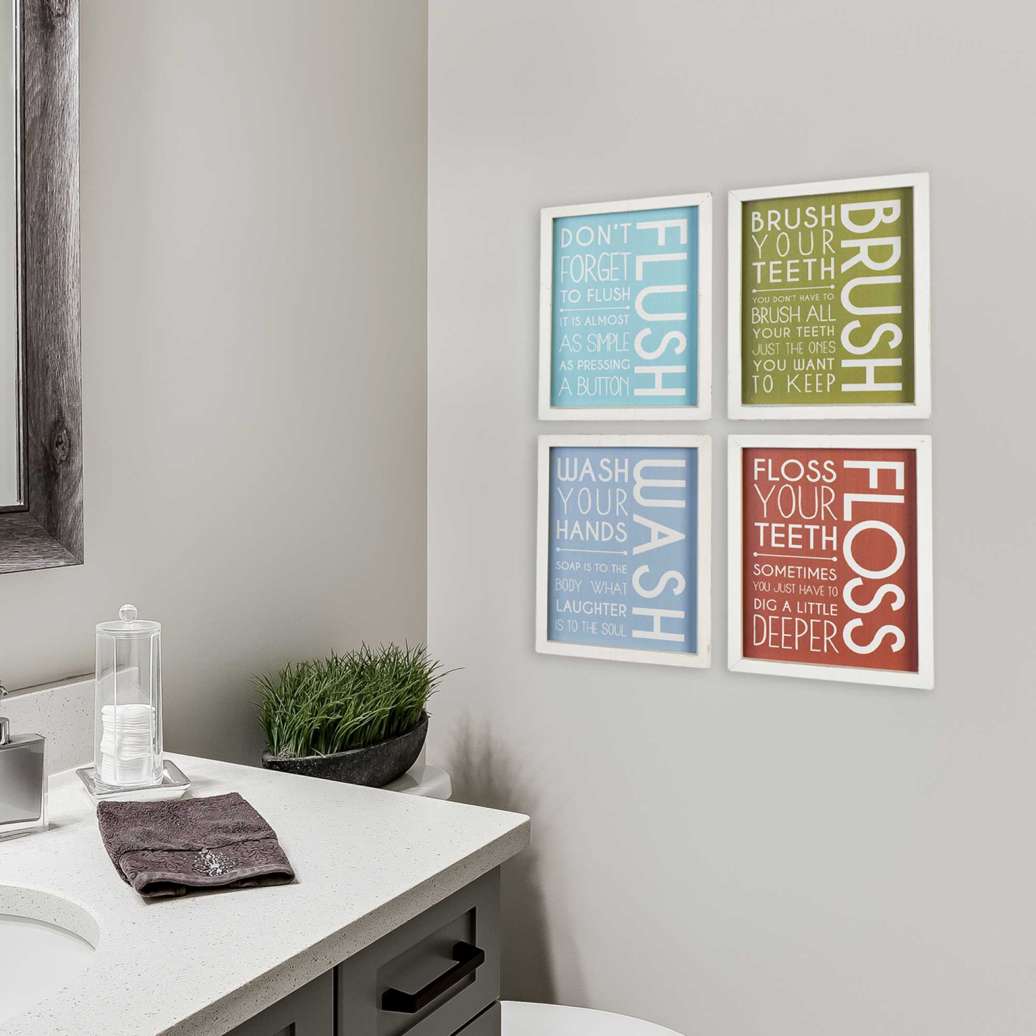 bathroom wall art set