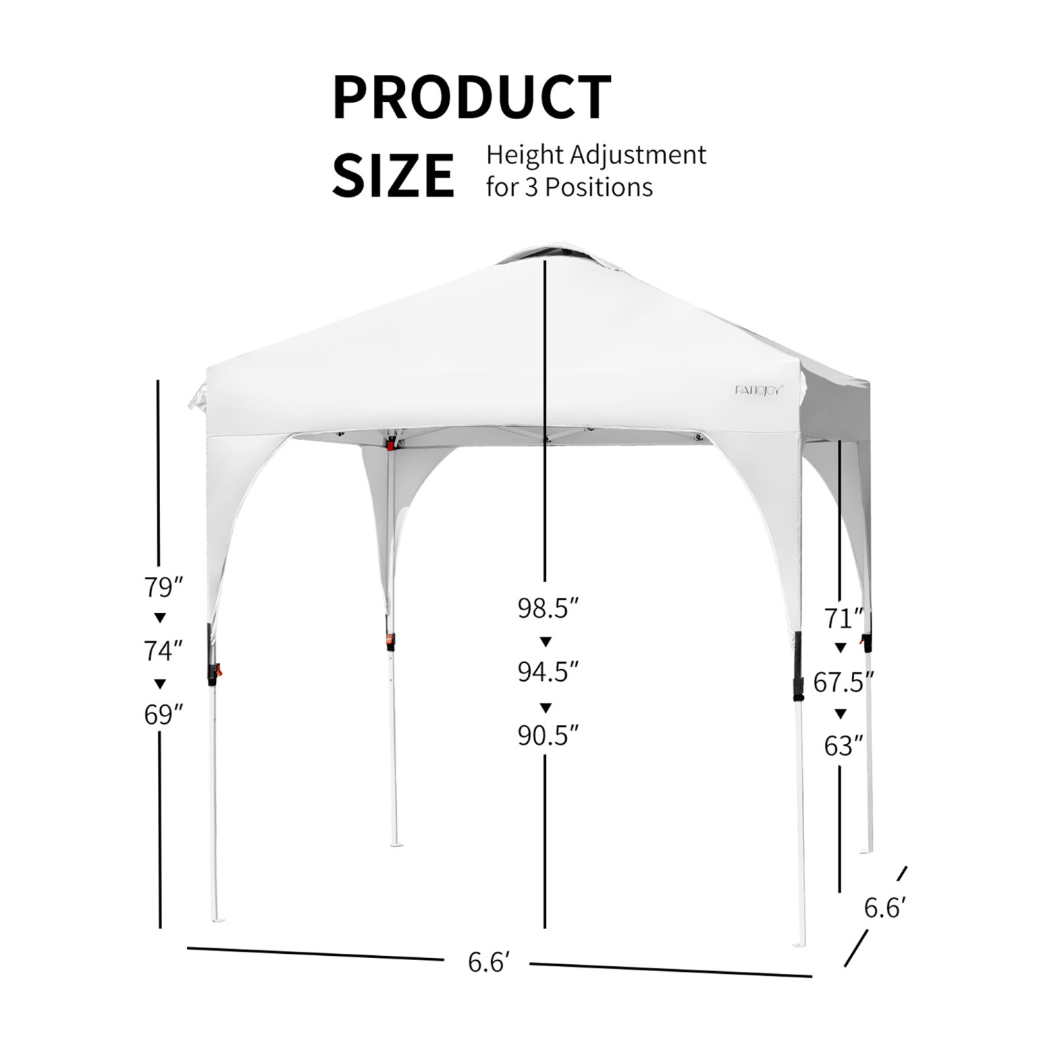 Gymax 6.6x6.6 FT Pop up Canopy Tent Shelter Height Adjustable w/ Roller Bag