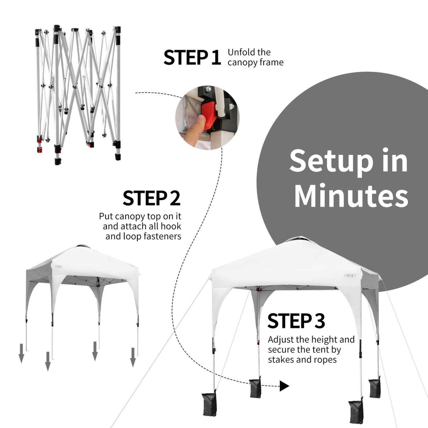 Gymax 6.6x6.6 FT Pop up Canopy Tent Shelter Height Adjustable w/ Roller Bag