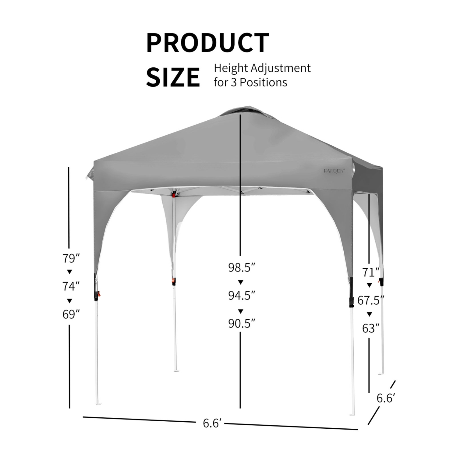 Gymax 6.6x6.6 FT Pop up Canopy Tent Shelter Height Adjustable w/ Roller Bag