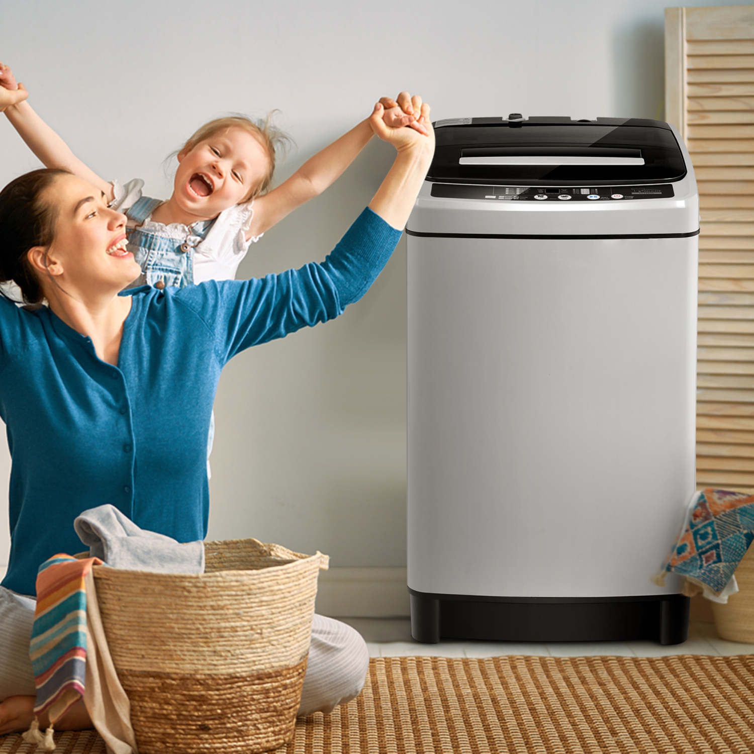 Gymax Compact Full-automatic Washing Machine Laundry Washer w/ 11 lbs Capacity