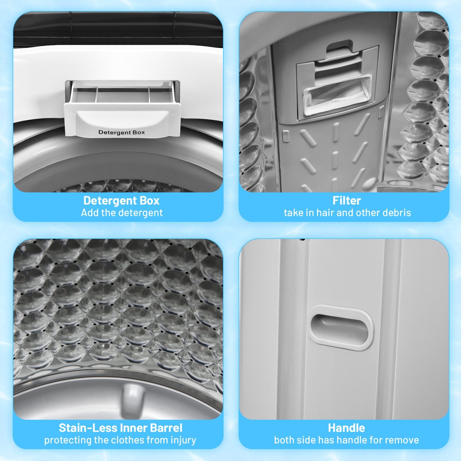 Gymax Compact Full-automatic Washing Machine Laundry Washer w/ 11 lbs Capacity