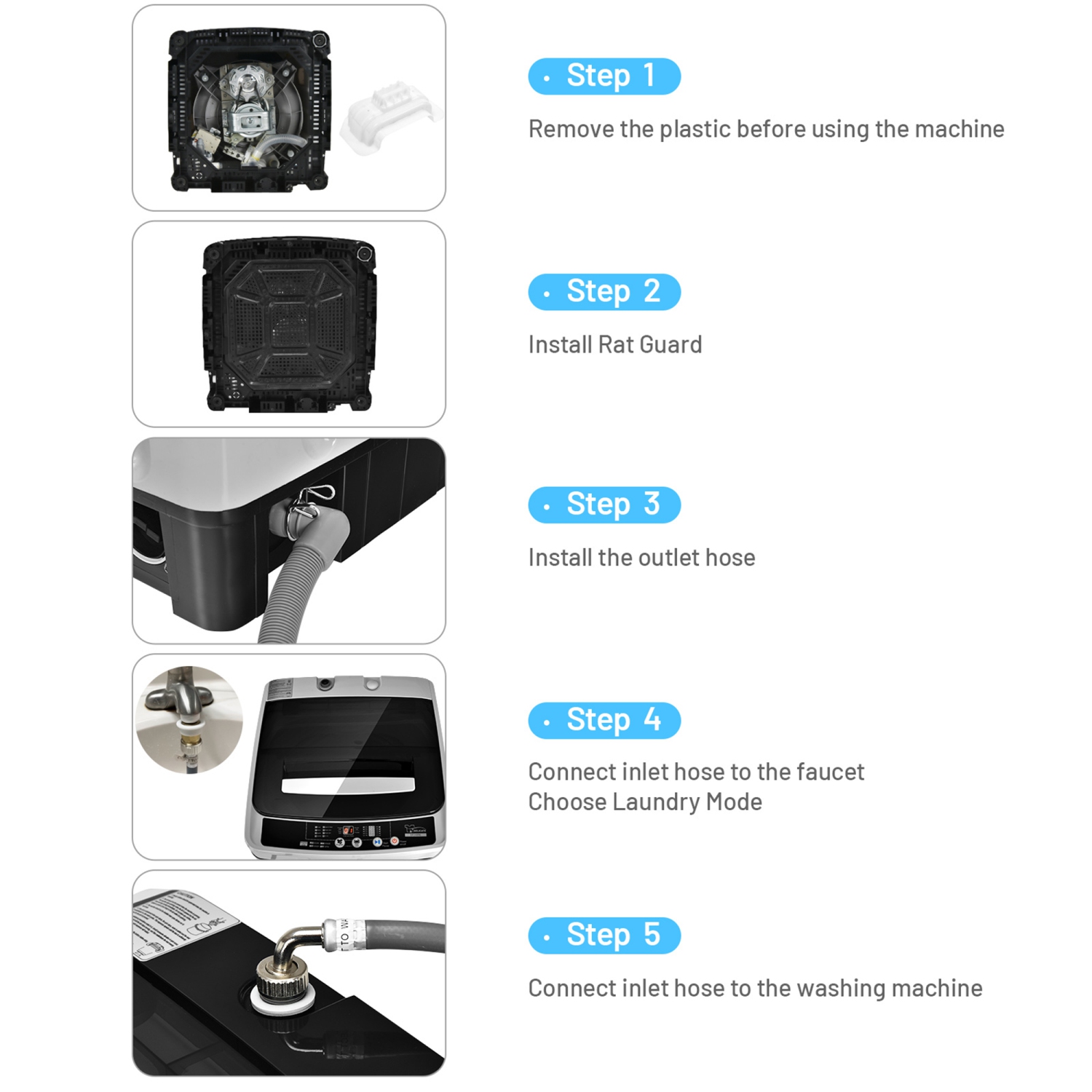 Gymax Compact Full-automatic Washing Machine Laundry Washer w/ 11 lbs Capacity