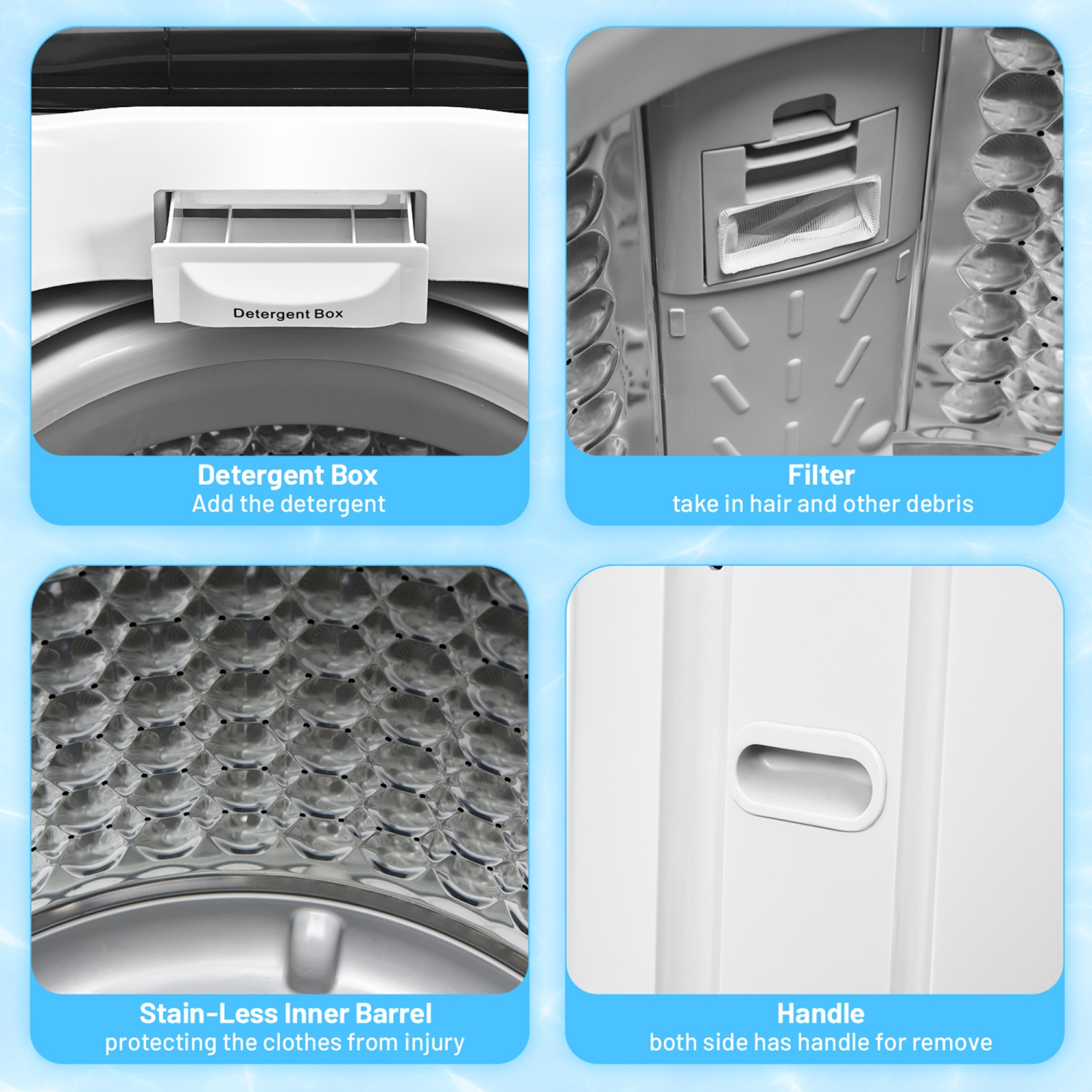 Laveuse-sécheuse compacte entièrement automatique de Gymax avec capacité de 11 lb