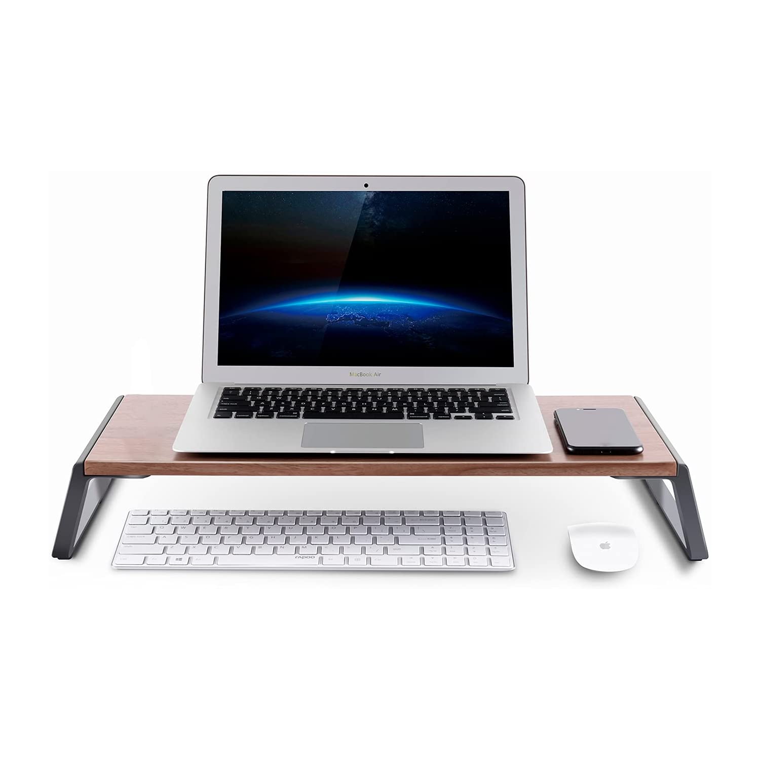 SHOPPINGALL Premium Ergonomic Monitor Stand Riser - SA-MS1 (Walnut)