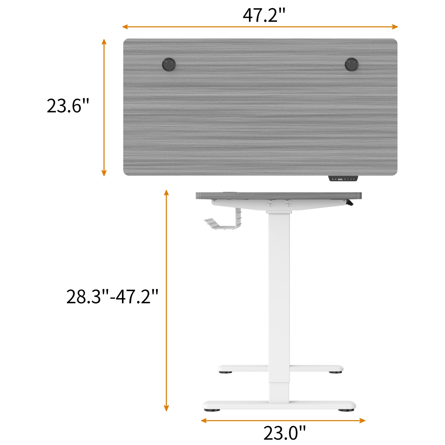 SHOPPINGALL Dual Motor Height Adjustable Electric sit to Standing Desk 48 x 24 Inch Tabletop, 3 Memory Preset Button Controller - SA-GHED122D-1P