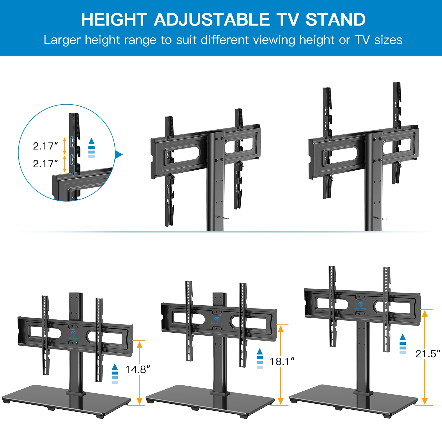 PERLESMITH Universal TV stand for 37" - 70" Flat Screen TVs