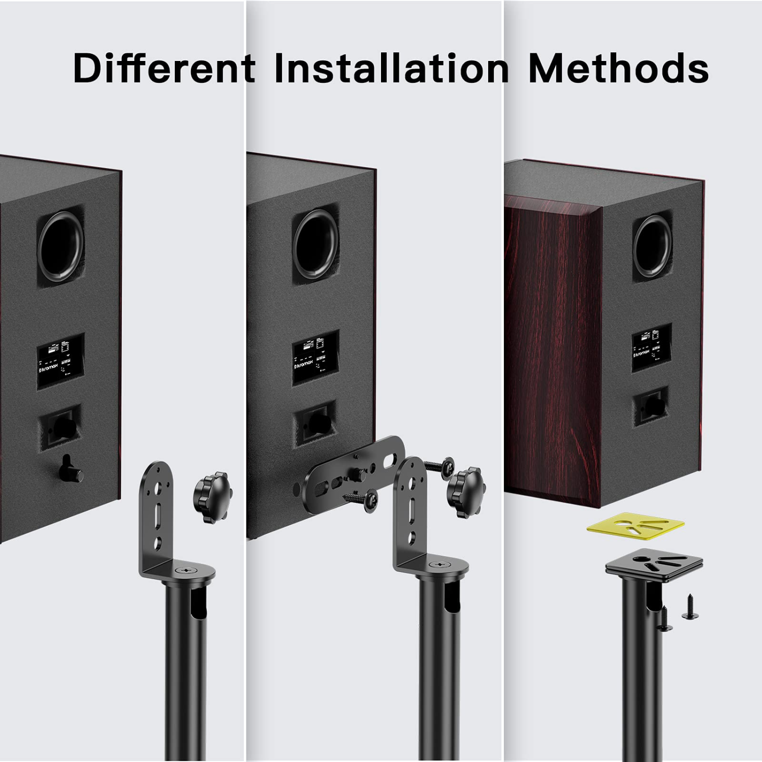 PERLESMITH Adjustable Height Universal Speaker Stands for Satellite & Small Bookshelf Speakers