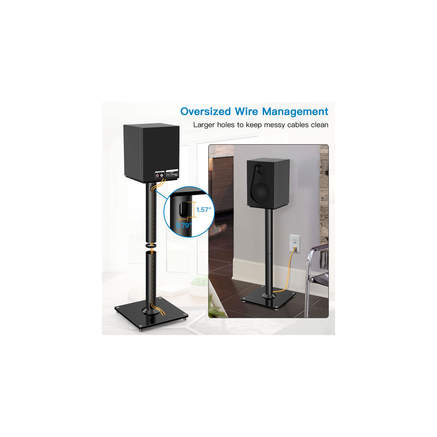 PERLESMITH Universal 26" Floor Speaker Stands. 1 Pair