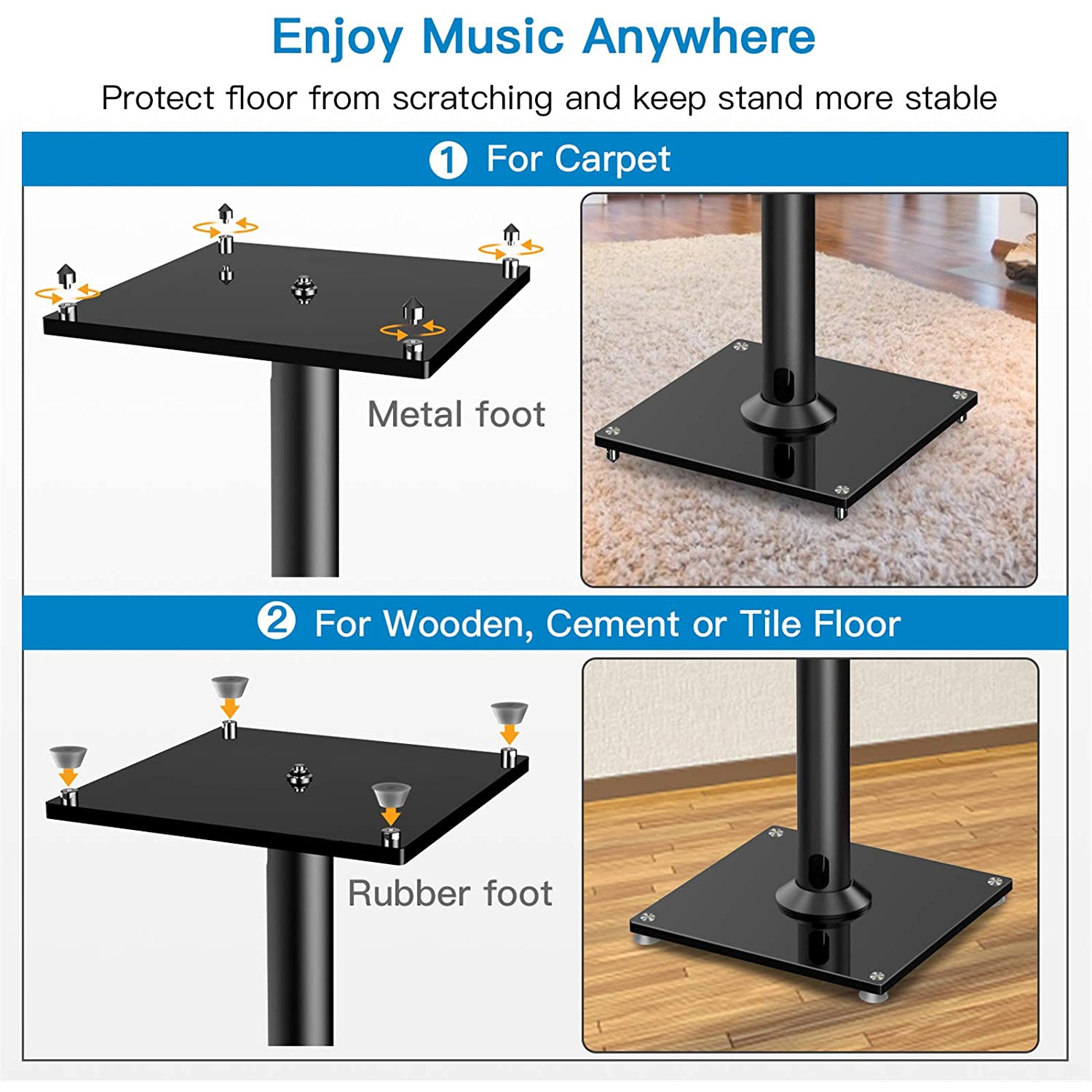 perlesmith universal floor speaker stands