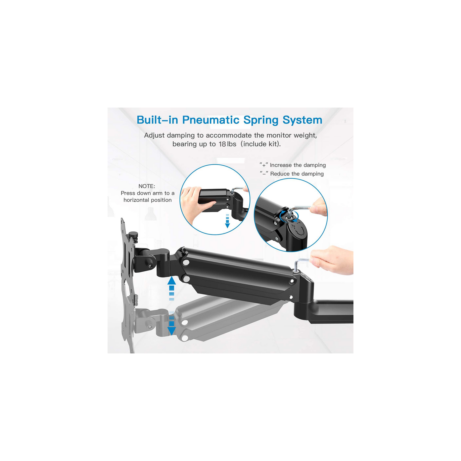 HUANUO Single Monitor Wall Mount for 13 to 32 Inch Computer Screen