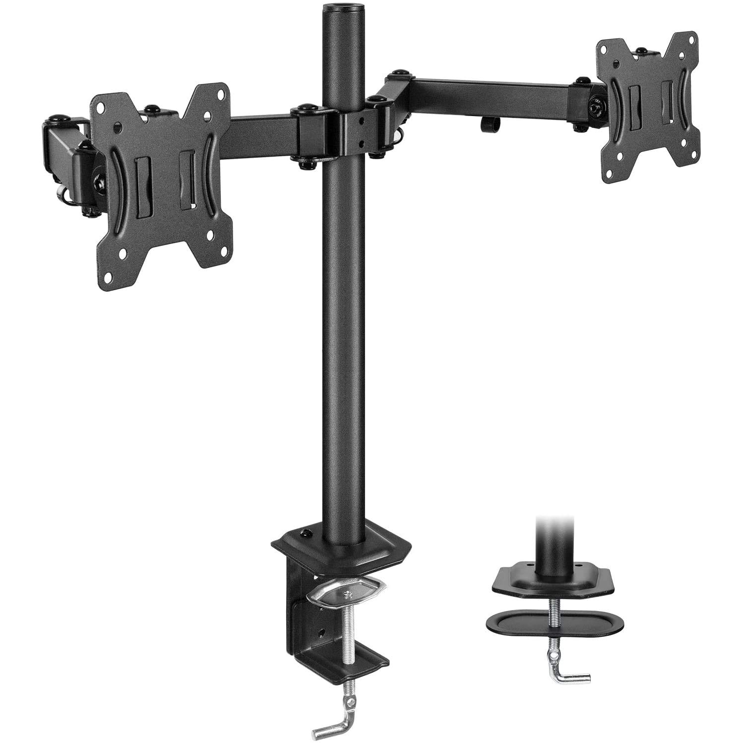 HUANUO Dual Arm Articulating Clamping Monitor Desk Mount 13 to 27"