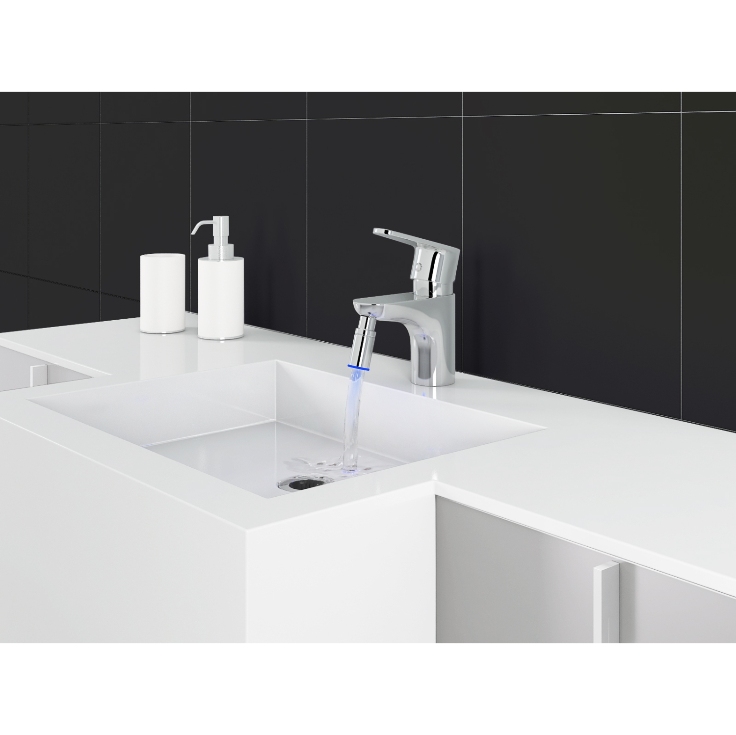 Ancona Sola Bathroom Faucet with LED Light in chrome