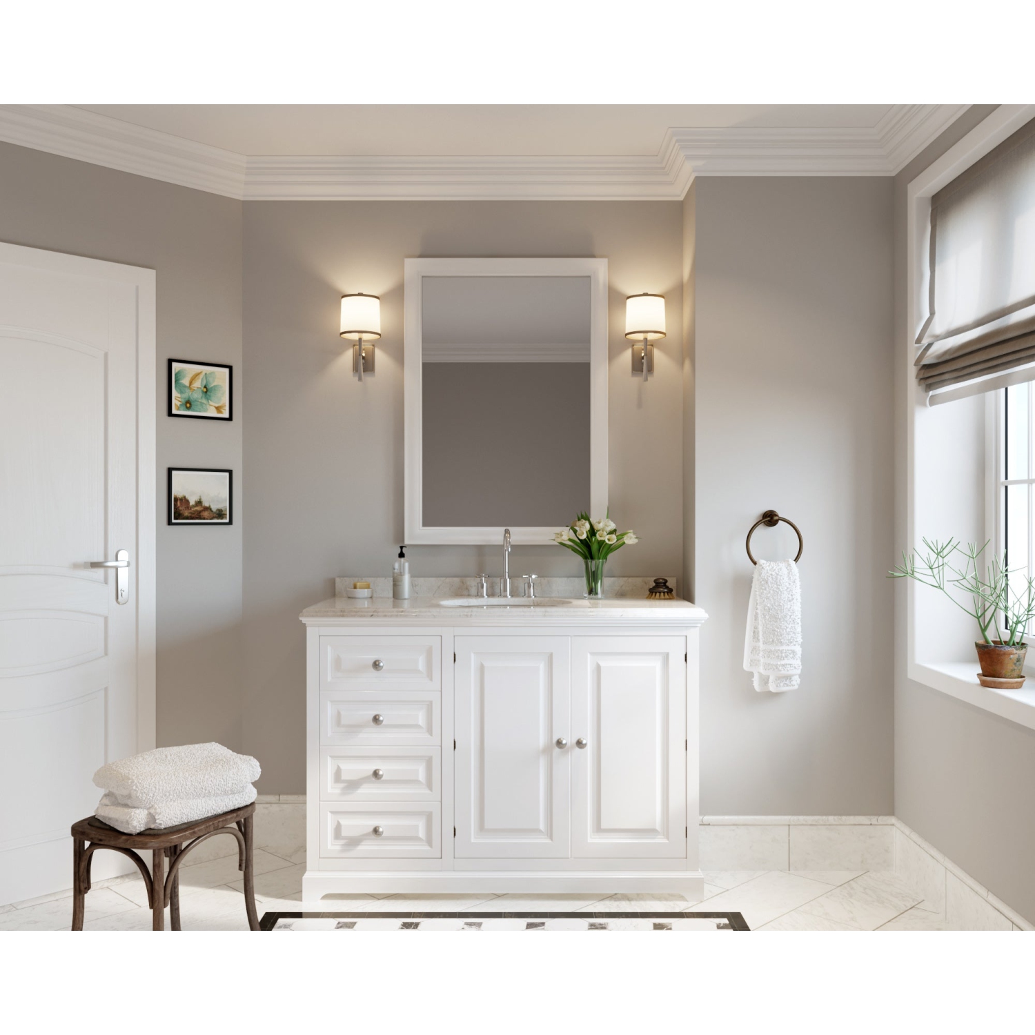 Ancona Prima 3 Widespread Double Handle Bathroom Faucet in Chrome