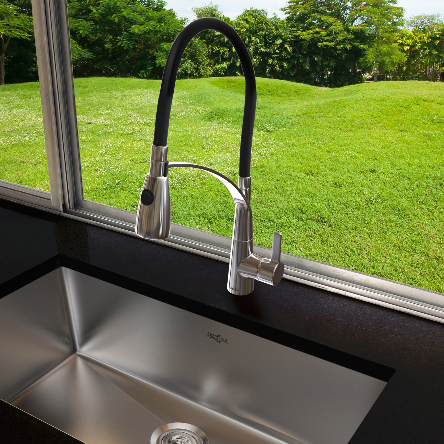 Ancona Palermo Pull-Down Single Handle Kitchen Faucet in Chrome